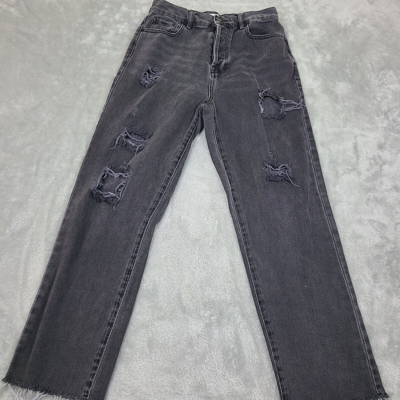 Pacsun Pac Sun Jeans Women Size 26x26 Black Straight Distressed Hig Size 26" / US 2 / IT 38 - 1 Thumbnail