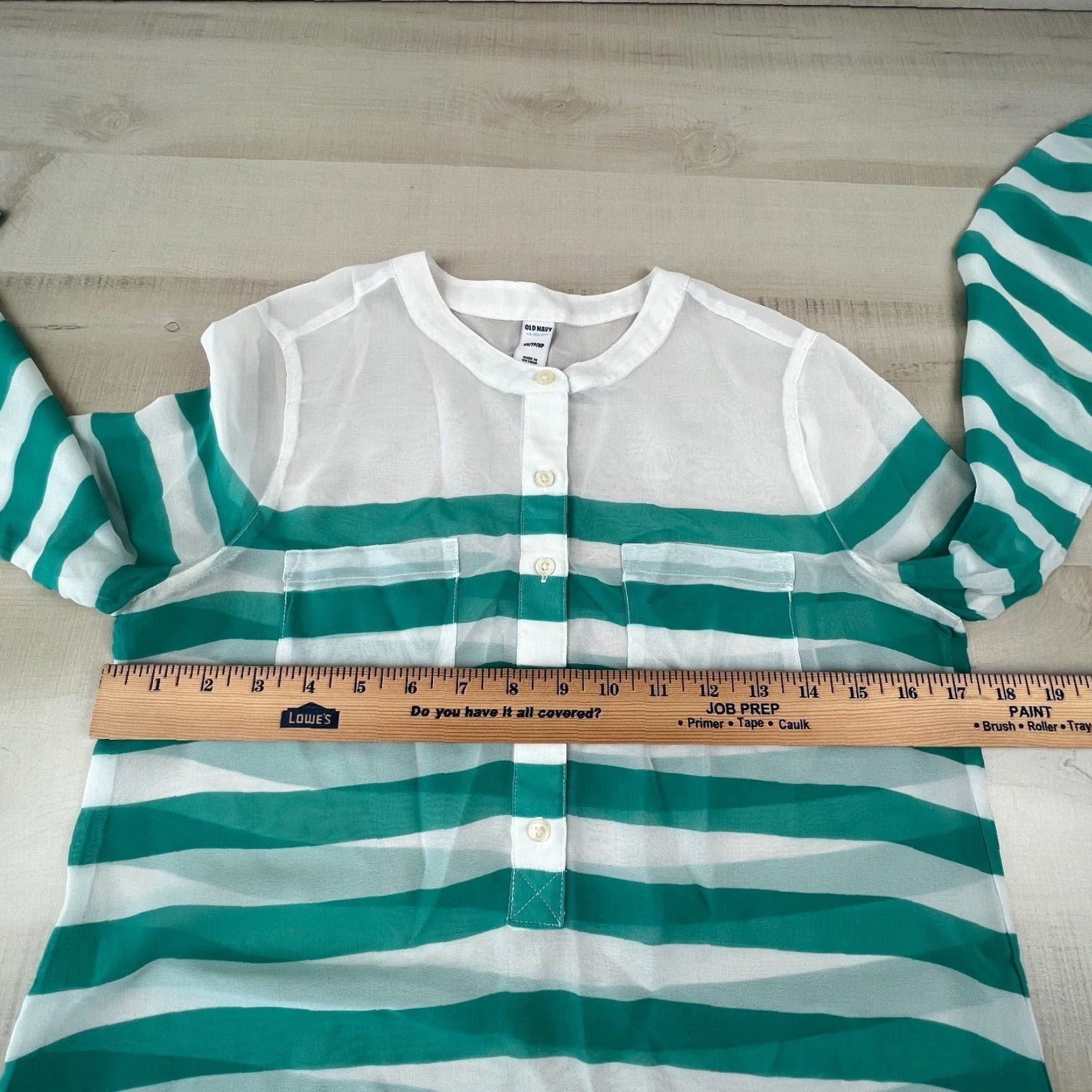Old Navy Old Navy Womens Green White Striped Long Sleeve Top XS Size XS / US 0-2 / IT 36-38 - 7 Thumbnail