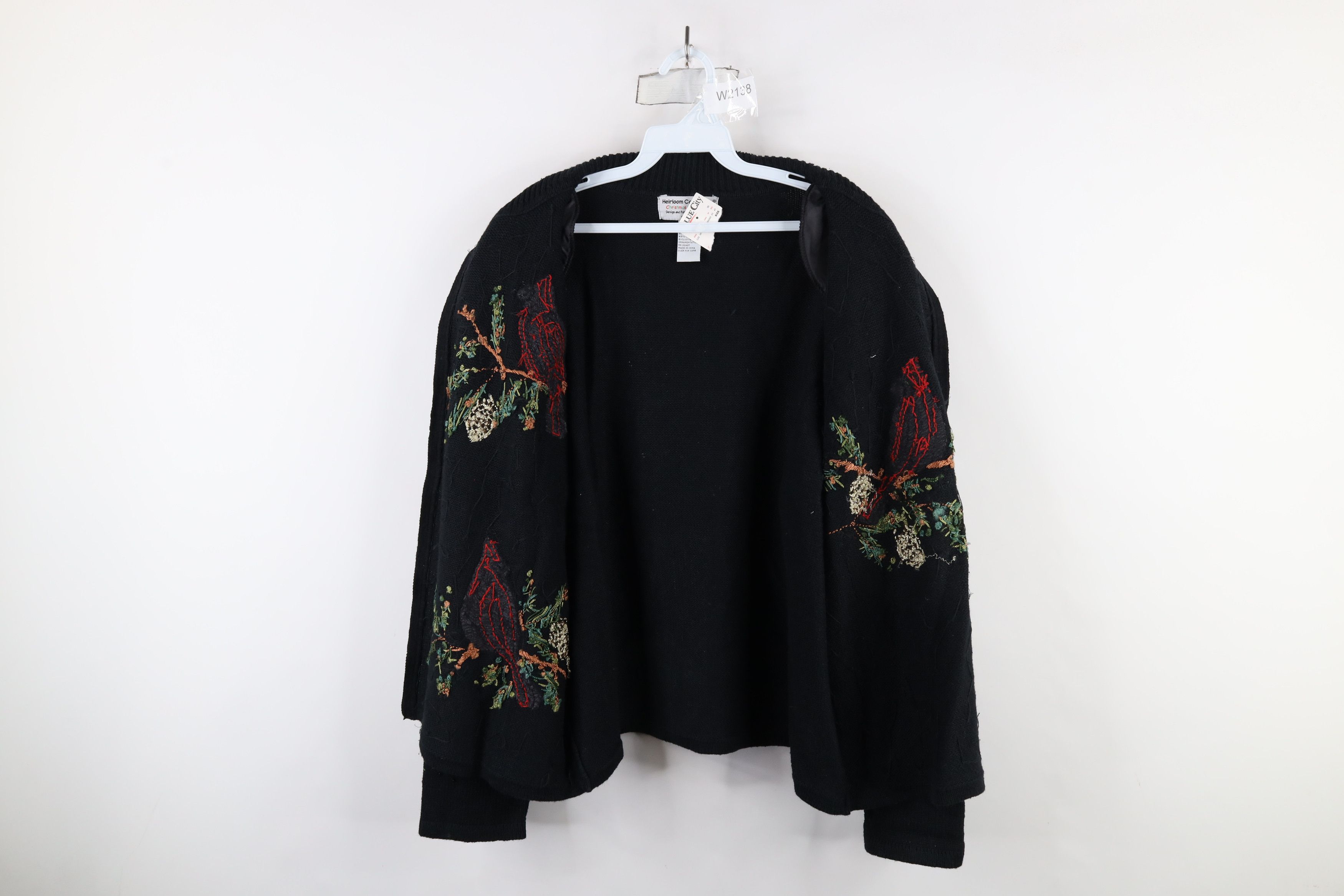 Vintage Deadstock Vintage 90s Birds Sequin Full Zip Cardigan Sweater Size XXL / US 16-18 / IT 52-54 - 10 Thumbnail