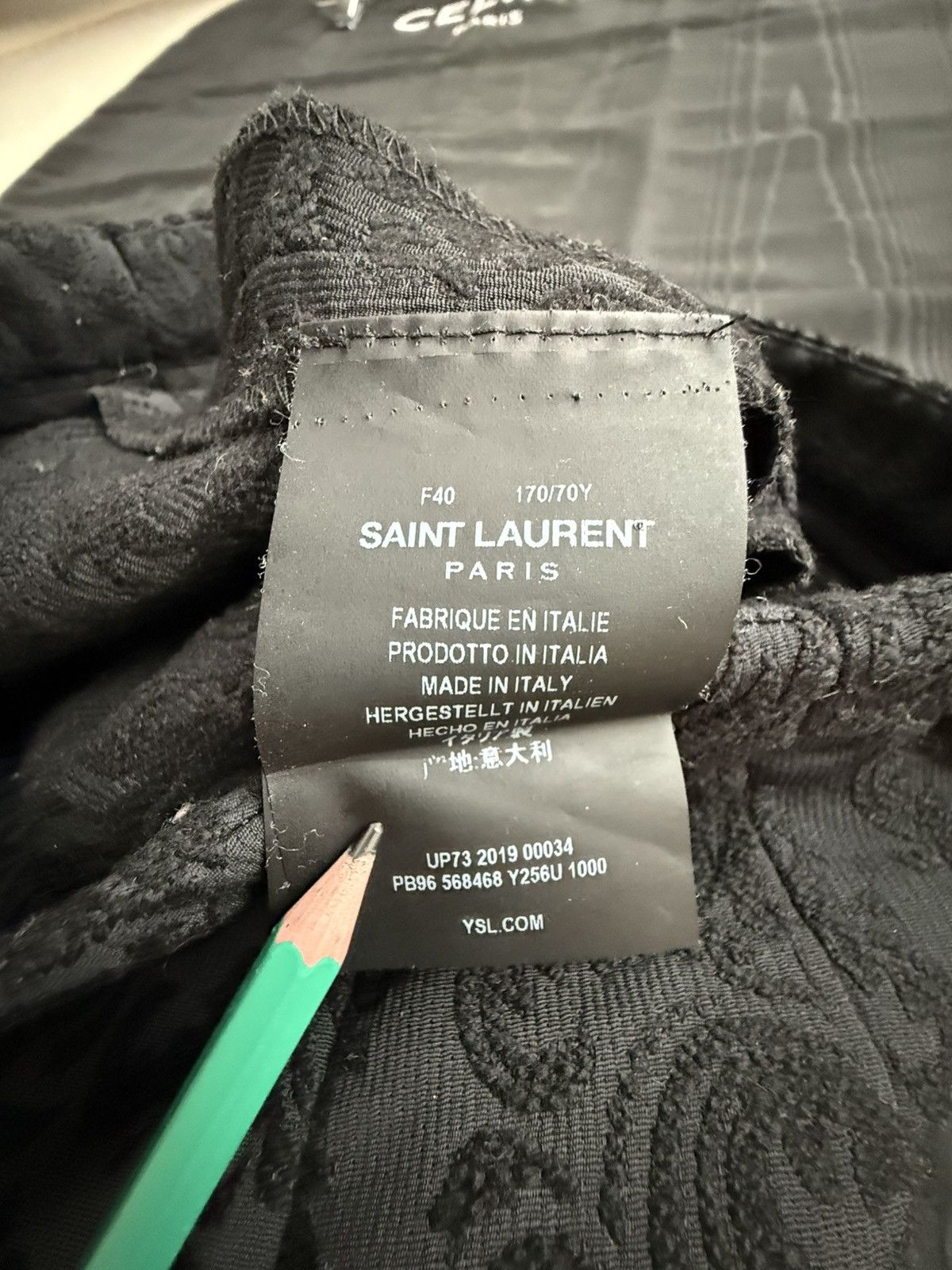 Saint Laurent Paris FW19 Saint Laurent paisley black long floral flares pants Size 34R - 16 Thumbnail