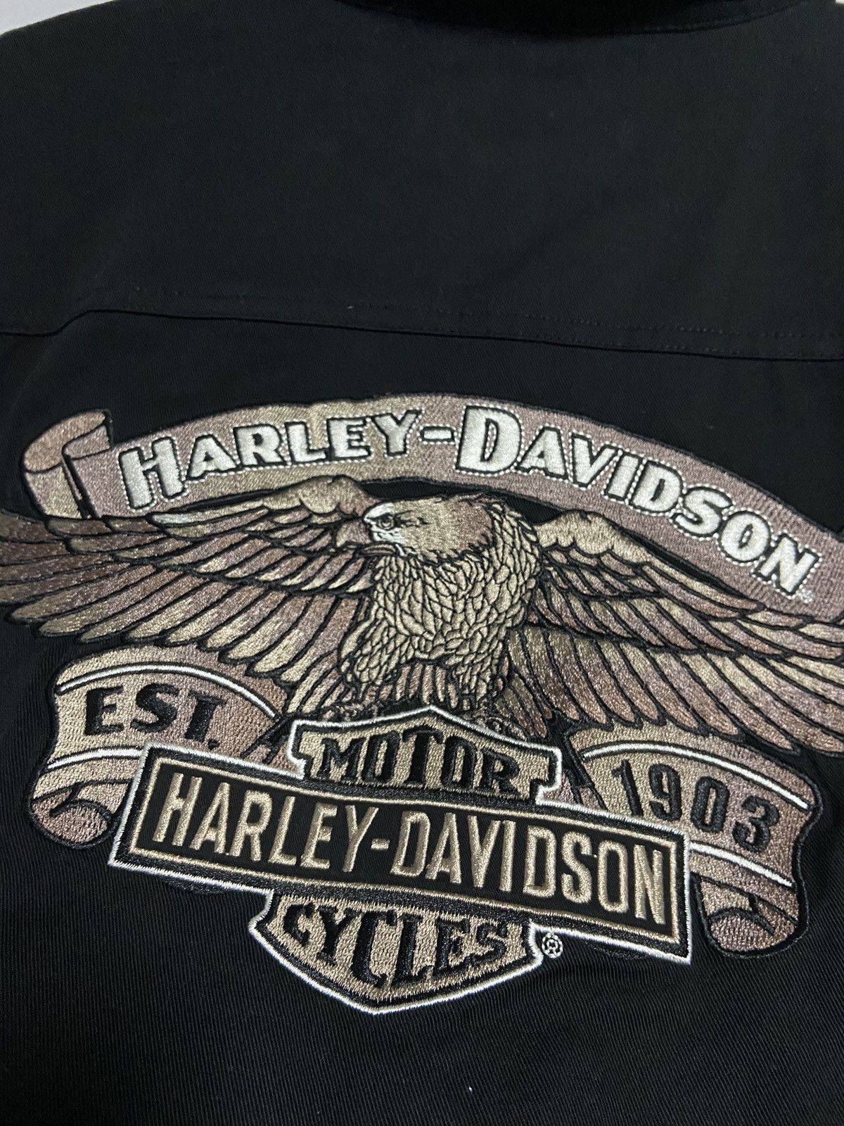 Harley Davidson × Vintage Harley Davidson buttons shirt vintage big logo eagle biker Size US L / EU 52-54 / 3 - 5 Thumbnail
