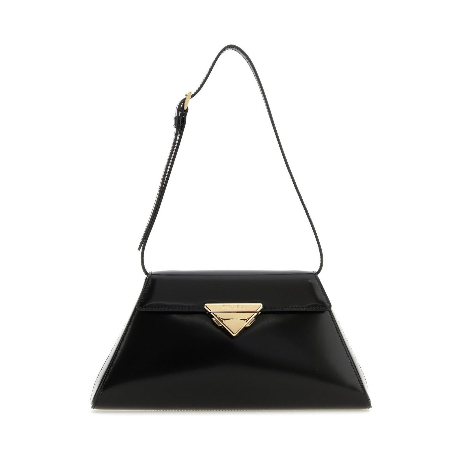 Prada PRADA Triangle Medium Black Shiny Leather Shoulder Bag New A Size ONE SIZE - 1 Thumbnail
