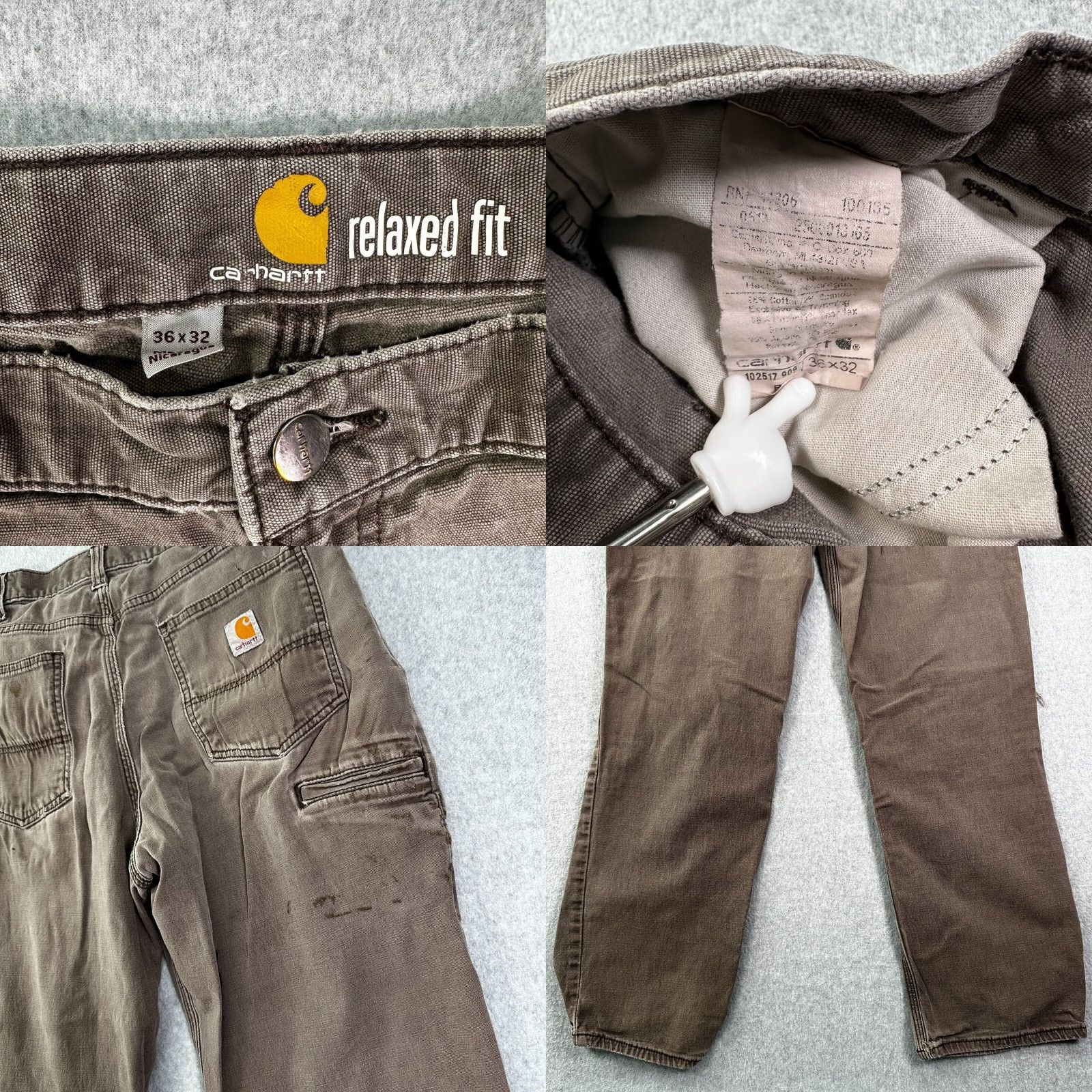Carhartt Carhartt Chino Pants Brown Men's 36X32 Relaxed Fit Straight Leg Distressed Workwear Front Button 5-Pocket Design Regular Inseam 32 in Size US 36 / EU 52 - 9 Thumbnail