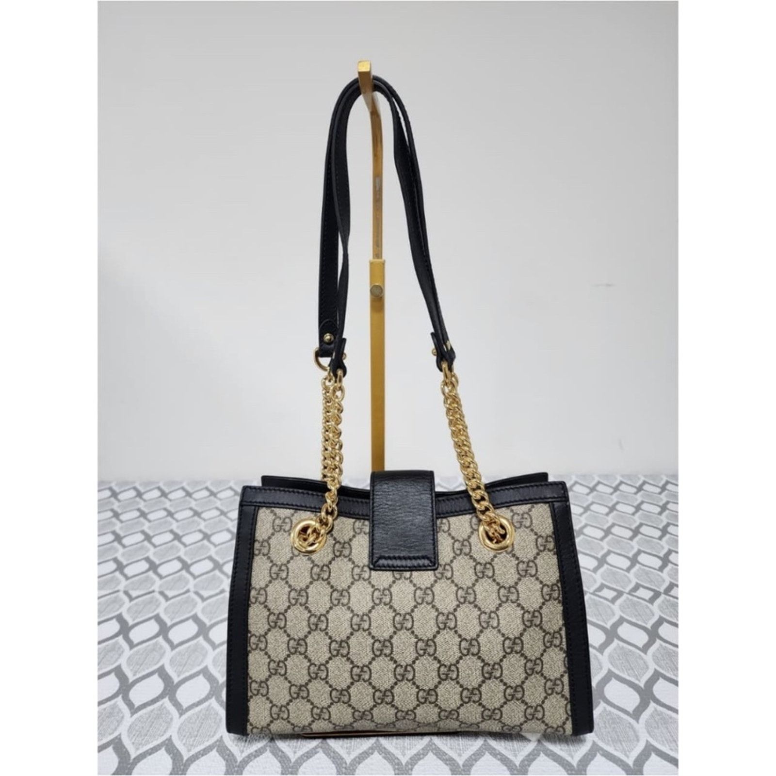 Gucci Authentic GUCCI GG Supreme Monogram Small Padlock Tote Black Size ONE SIZE - 5 Thumbnail