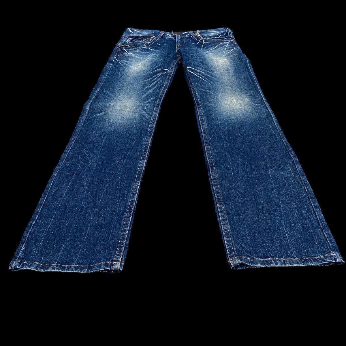 Japanese Brand × Vintage Lightning⚡️Red pepper Rooted Denim Jeans Size US 35 - 3 Thumbnail