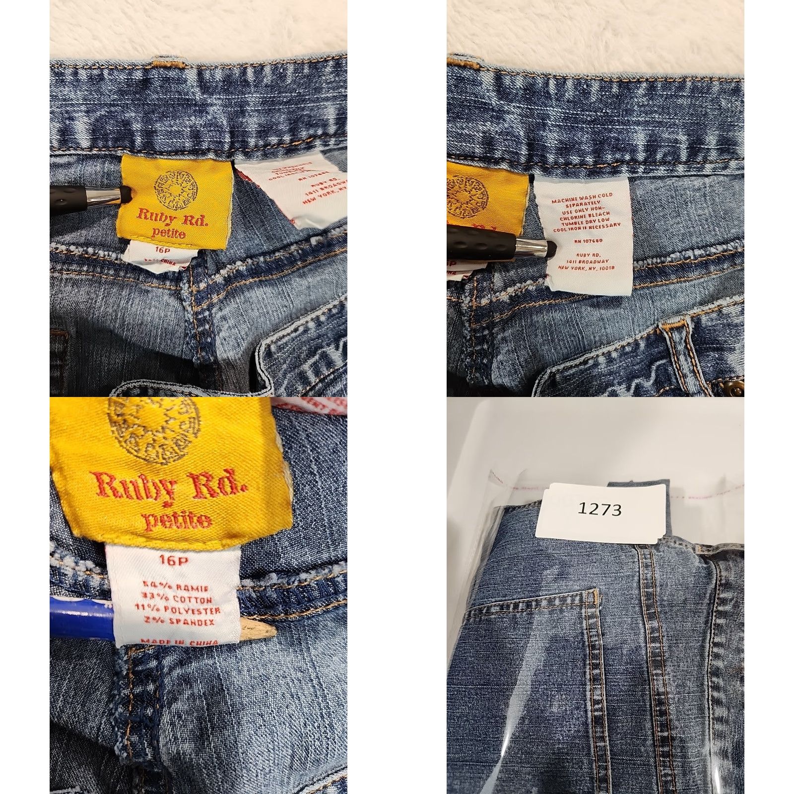 Vintage VINTAGE Ruby Rd. Womens Jeans Capri Cropped Embroidered 16P Medium Wash Blue 5-Pocket Zip Regular Petite Womens Size 32" / US 10 / IT 46 - 9 Thumbnail