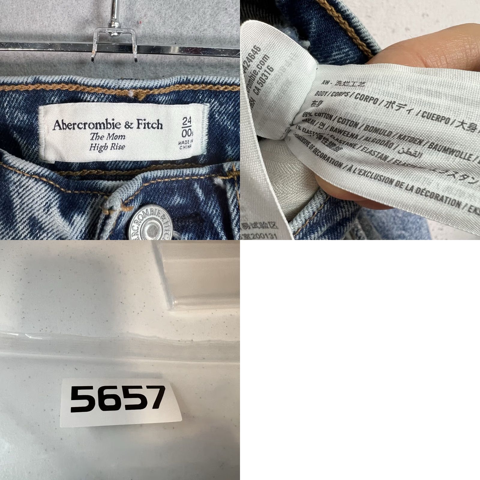 Abercrombie & Fitch VINTAGE Abercrombie & Fitch Mom Jeans Womens 00 Blue Medium Wash Slim Fit High Rise Denim 23 Inseam Size 24" / US 00 / IT 34 - 8 Thumbnail