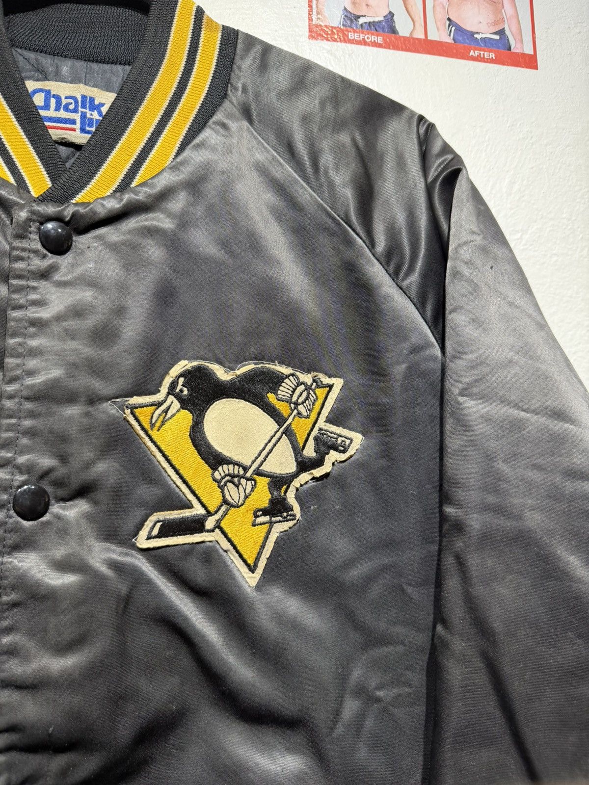 Chalk Line Vintage 90s Pittsburgh Penguins Satin Bomber Jacket Size US L / EU 52-54 / 3 - 4 Thumbnail
