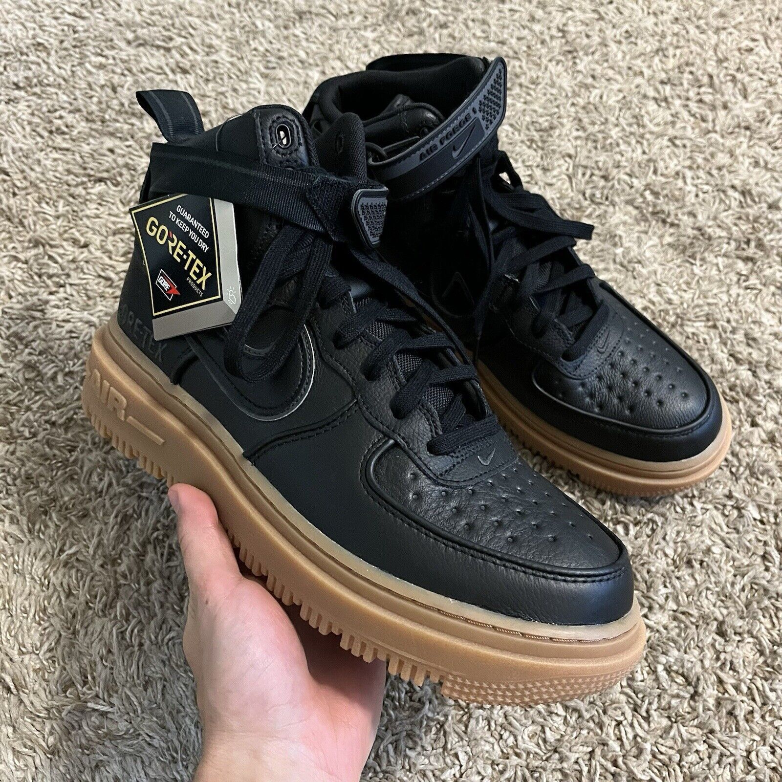 Deadstock × Nike NEW Air Force 1 Goretex Black Gym Sneakers Boots  