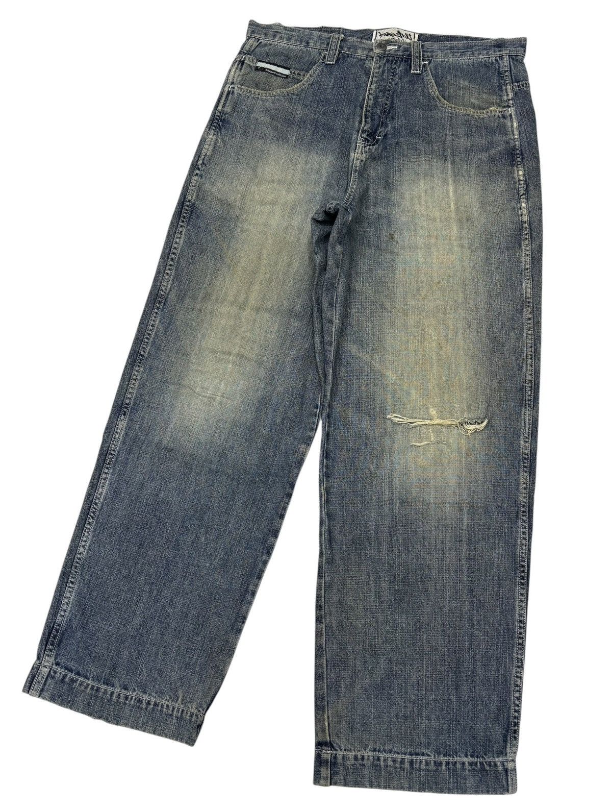 Le Grande Bleu (L.G.B.) BAGGY JEAN FOURSEASON DIRTY JEWEL SKATEBOARD DENIM JEAN Size US 36 / EU 52 - 6 Thumbnail