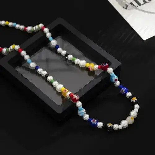 Other Colorful Glass Crystal Beads Pearl Necklace Size ONE SIZE - 3 Thumbnail
