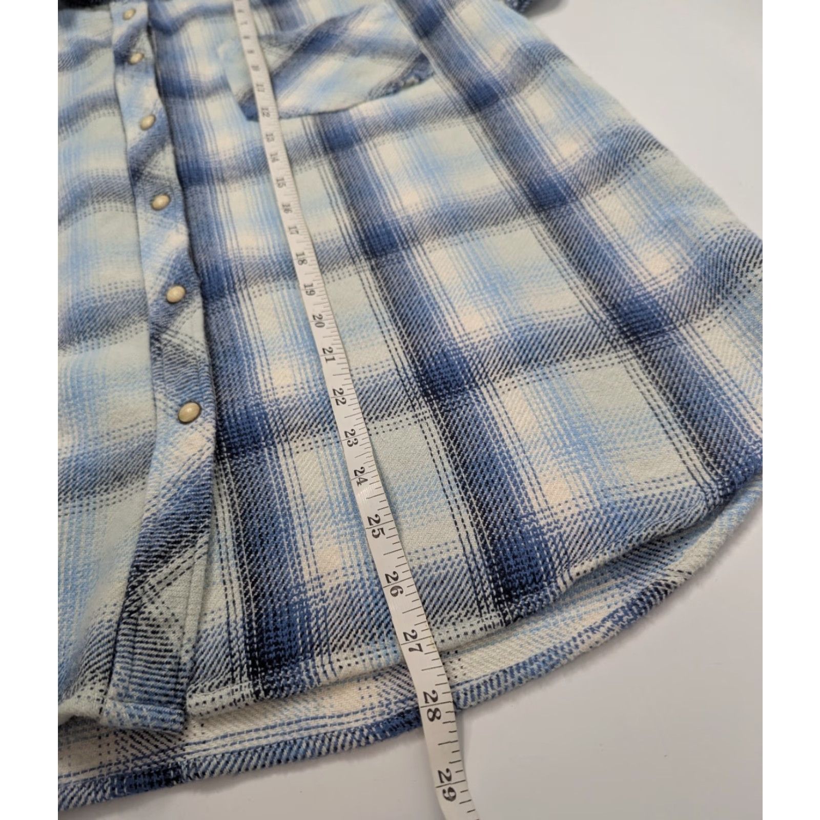 Vintage Idyllwind Miranda Lambert Plaid Flannel Shirt Womens L Blue Western Casual Business Party/Cocktail Travel Workwear Wom en? Size L / US 10 / IT 46 - 5 Thumbnail