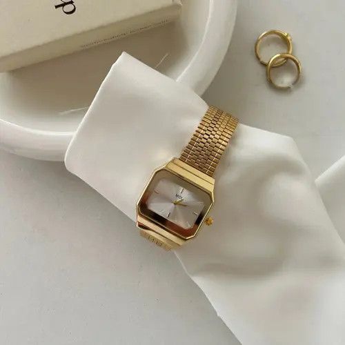 Jewelry Square Face Fashion Watch, Mesh Band Size ONE SIZE - 1 Thumbnail