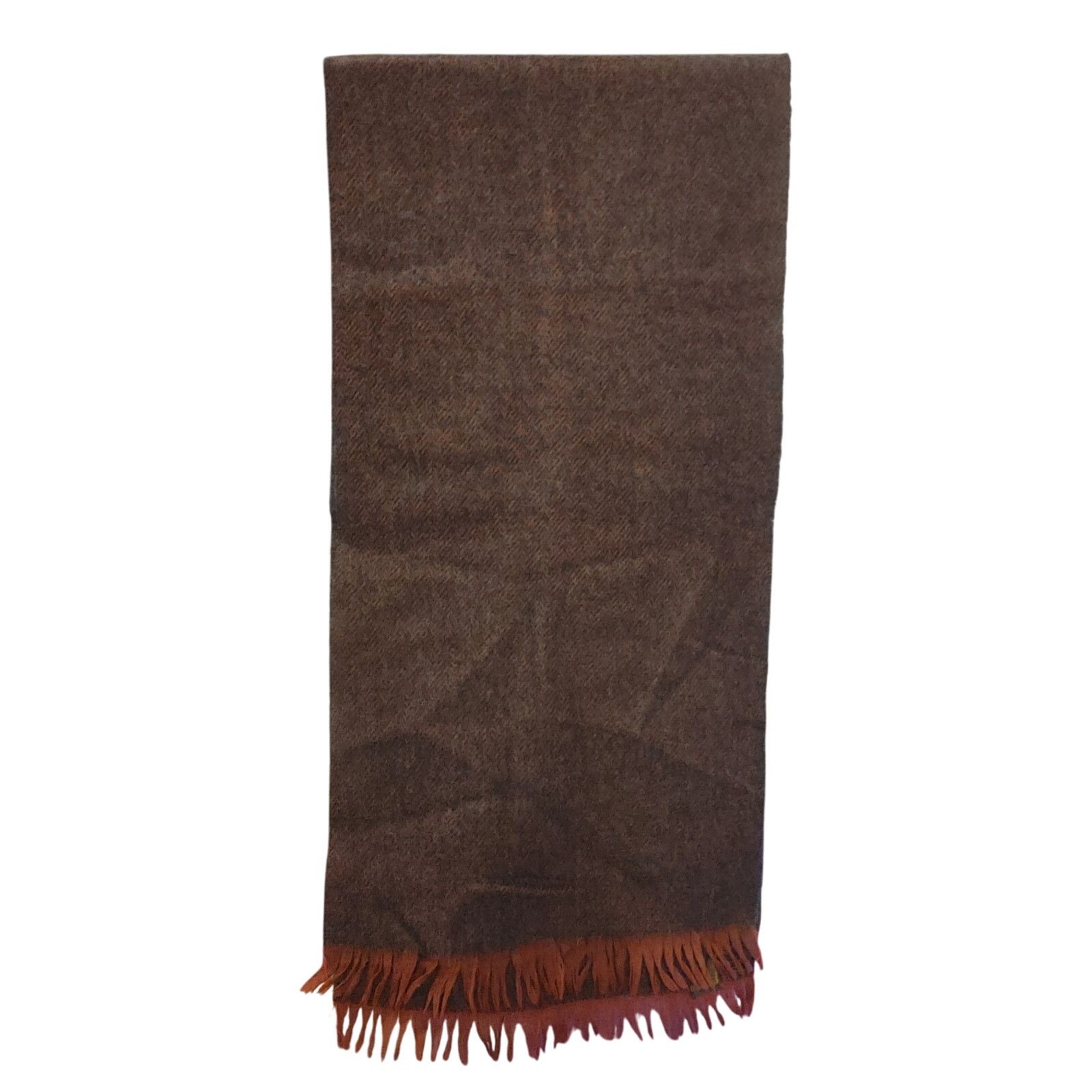 Other 100% Lambswool Imported Scarf Brown Orange Wrap Fashion Knit Size ONE SIZE - 2 Thumbnail