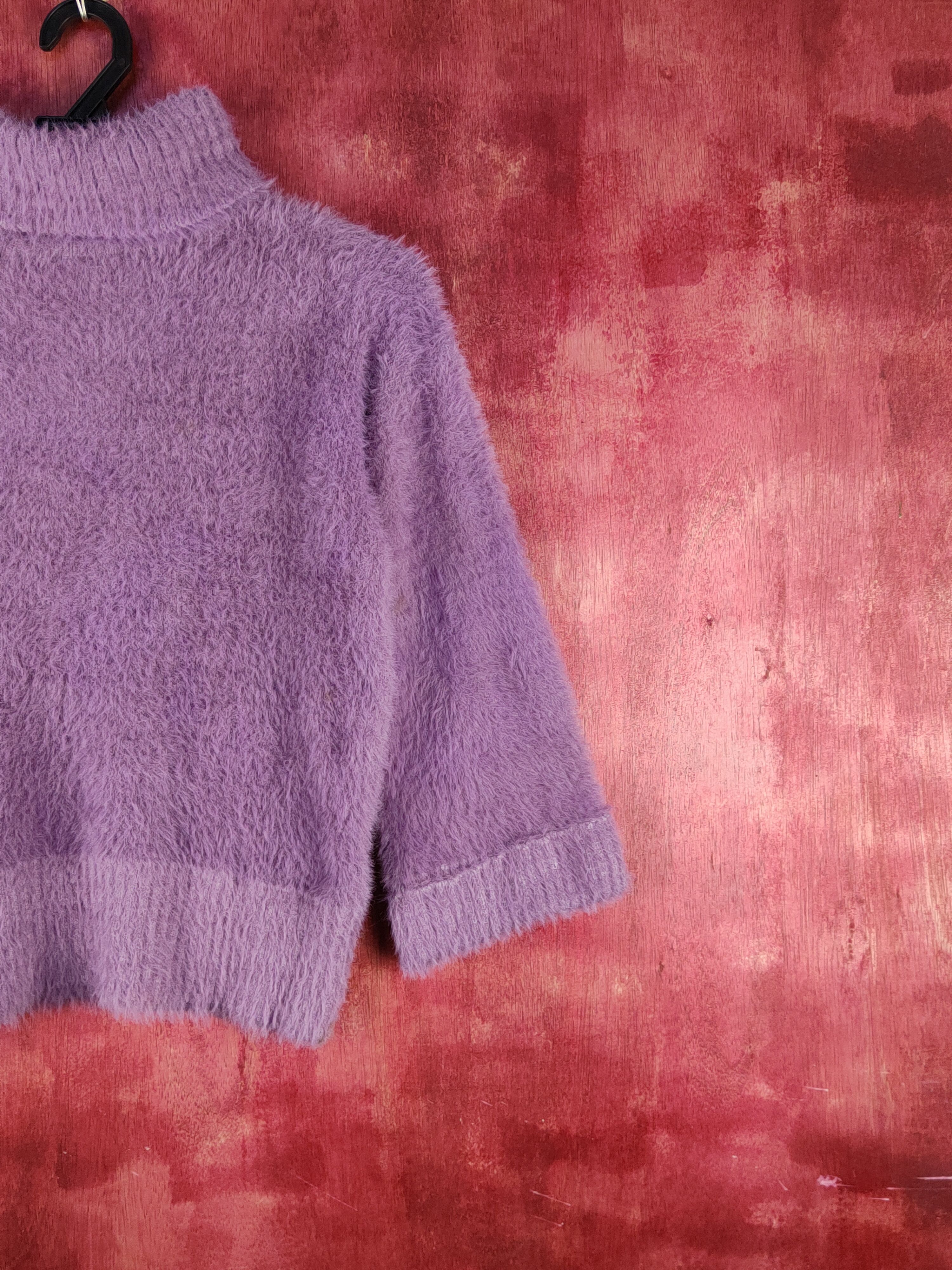 Homespun Knitwear Japanese Brand Purple Shag Shaggy Fur Mohair Knitwear #S2096 Size XS / US 0-2 / IT 36-38 - 9 Thumbnail