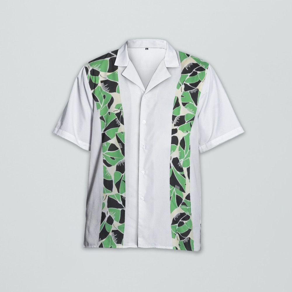 Designer Leaf-Print Short-Sleeve Shirt – Nature-Inspired Elegance Size US M / EU 48-50 / 2 - 1 Thumbnail