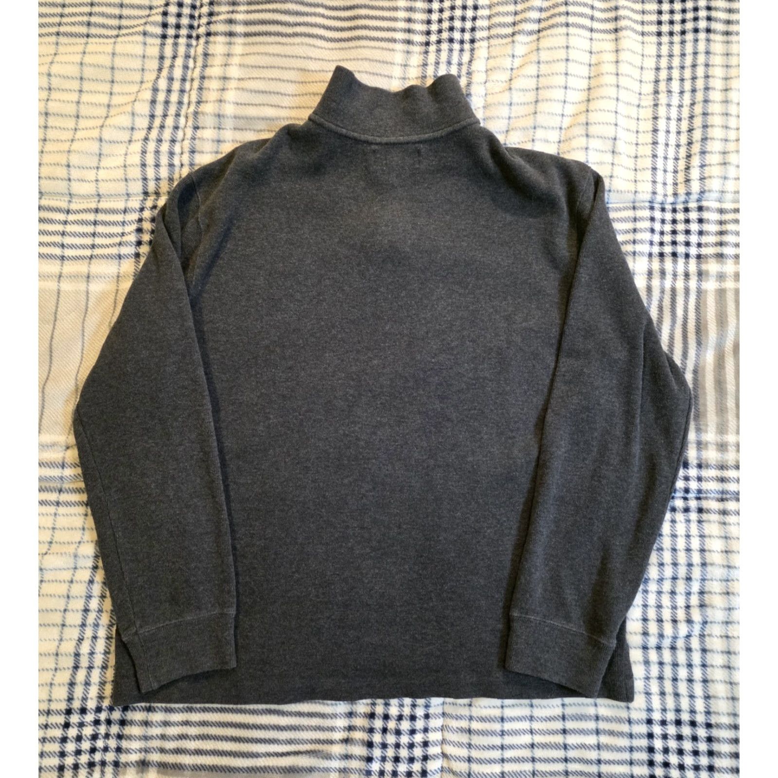 Polo Ralph Lauren VINTAGE Polo Ralph Lauren Pullover Sweater 1/4 Zip Mock Neck Charcoal Gray L Mens Knit Cotton Zipper Logo 90s Preppy Classic Size US L / EU 52-54 / 3 - 3 Thumbnail