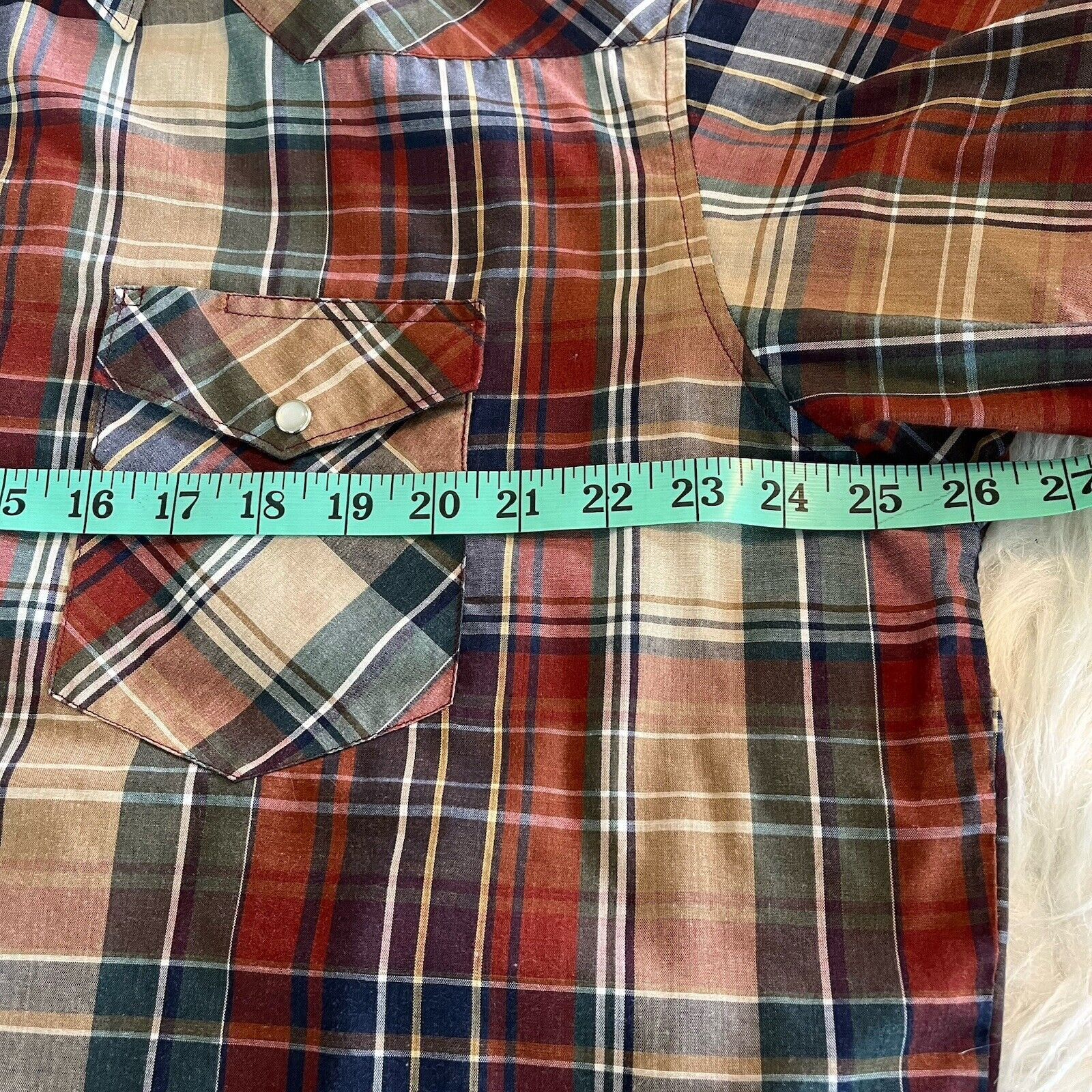 Wrangler Vintage Wrangler Plaid Pearl Snap Button Up X-Long Tails Size US XXL / EU 58 / 5 - 6 Thumbnail