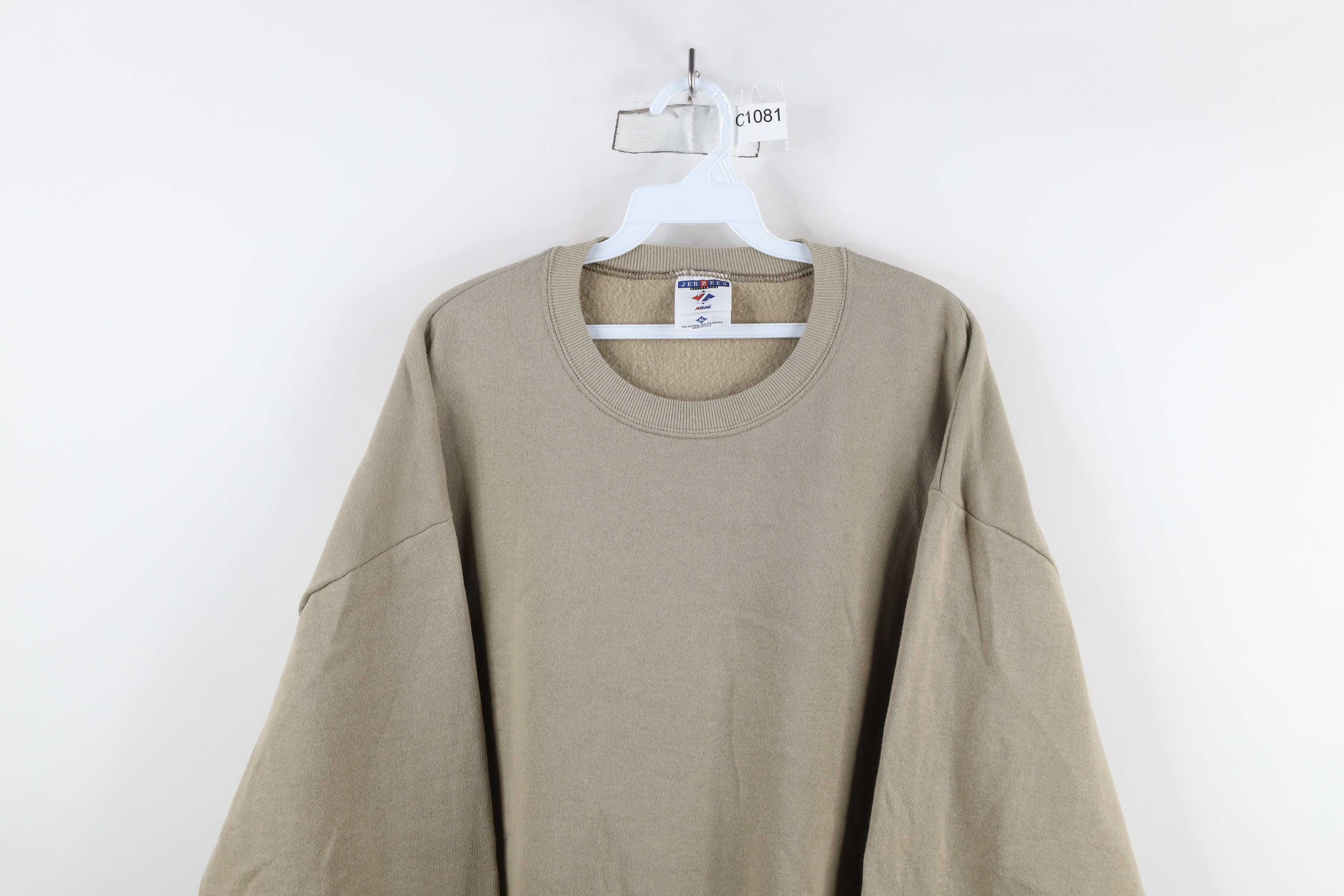 Vintage Vintage 90s Streetwear Crewneck Sweatshirt Beige Khaki USA Size US XL / EU 56 / 4 - 2 Thumbnail