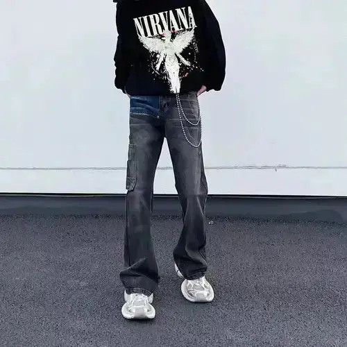 Japanese Brand Retro high street hip hop draped workwear bootcut jeans Size US 32 / EU 48 - 2 Thumbnail