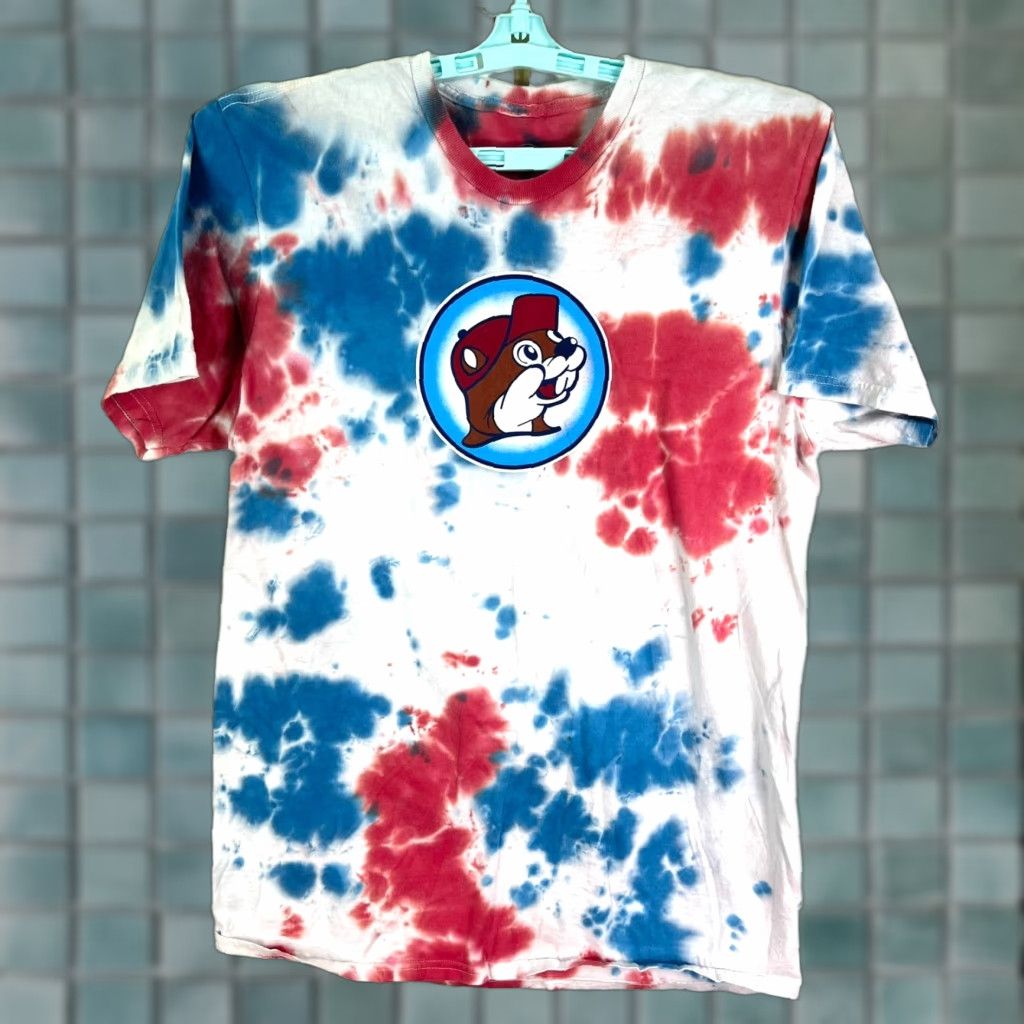 Vintage Buc-ees Shirt Women Red/White/Blue Tie Dye Crew Neck Short Sleeve XL USA Womens Size XL / US 12-14 / IT 48-50 - 1 Thumbnail