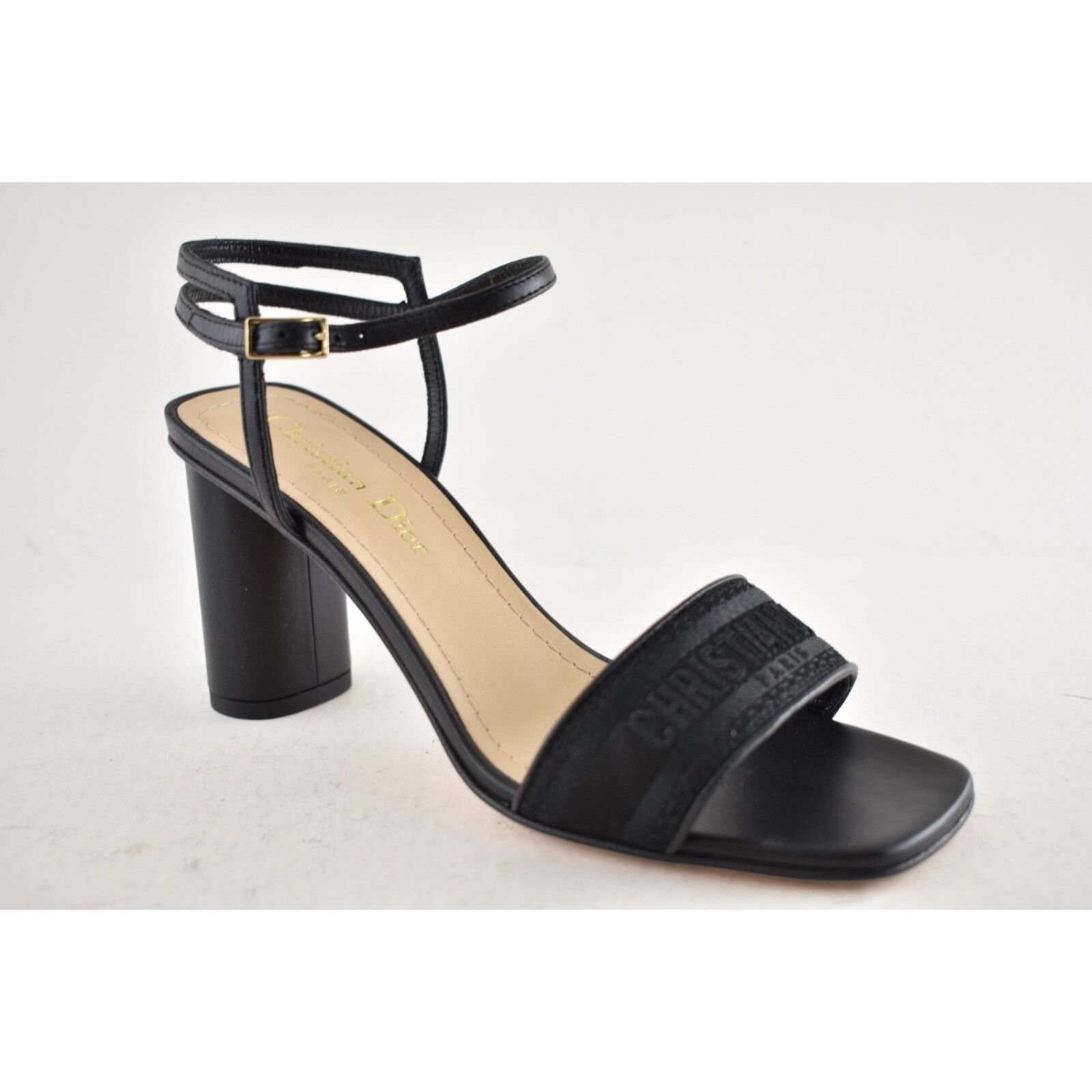 Dior Dior Dway Heeled Sandal Embroidered Satin Black Ankle Size US 5 / IT 35 - 5 Thumbnail