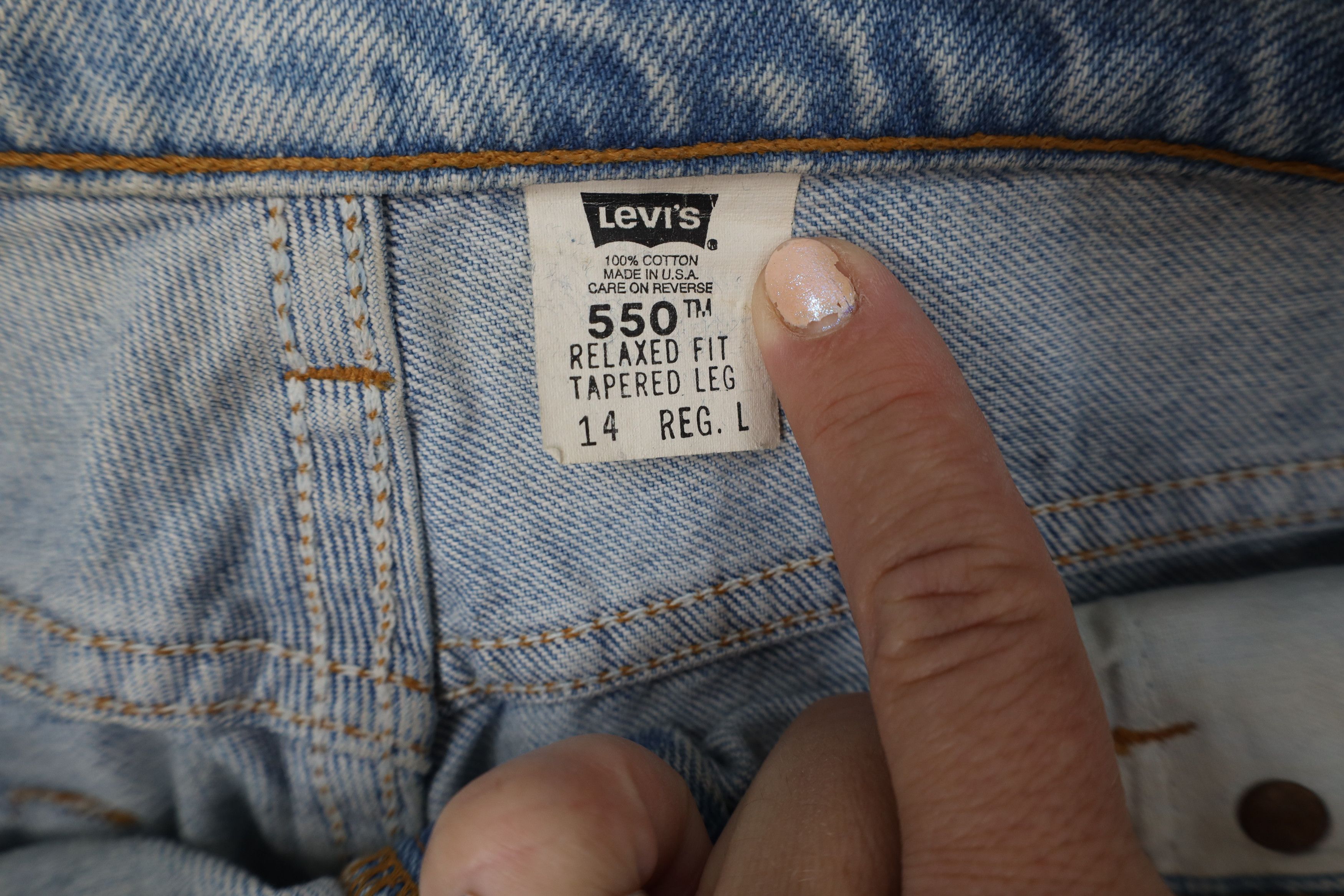 Levi's Vintage 90s Levis 550 Relaxed Tapered Leg Denim Jeans USA Size 36" / US 14 / IT 50 - 10 Thumbnail