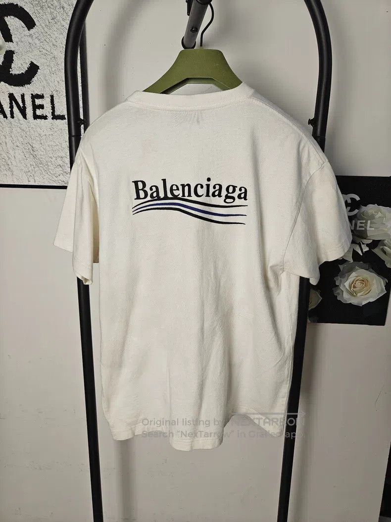 Balenciaga Balenciaga Embroidered Wave Short Sleeve T-Shirt Size US S / EU 44-46 / 1 - 2 Thumbnail