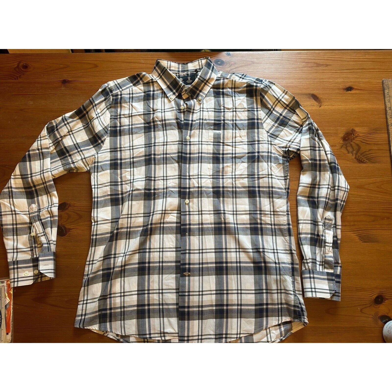 Barbour Barbour Shirt Mens L White Windowpane Plaid Button Down Size US L / EU 52-54 / 3 - 1 Thumbnail