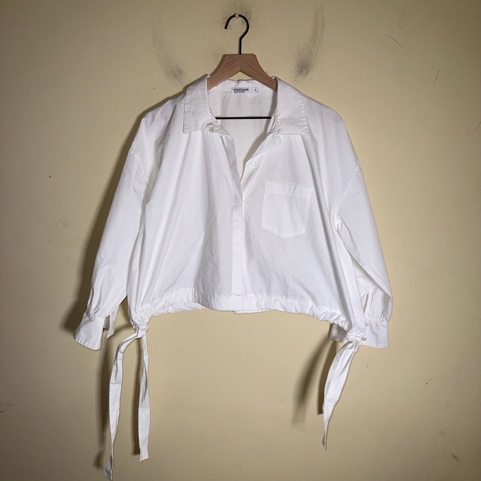 Other STATESIDE Structured Poplin Tie Hem Shirt in White S Size S / US 4 / IT 40 - 9 Thumbnail