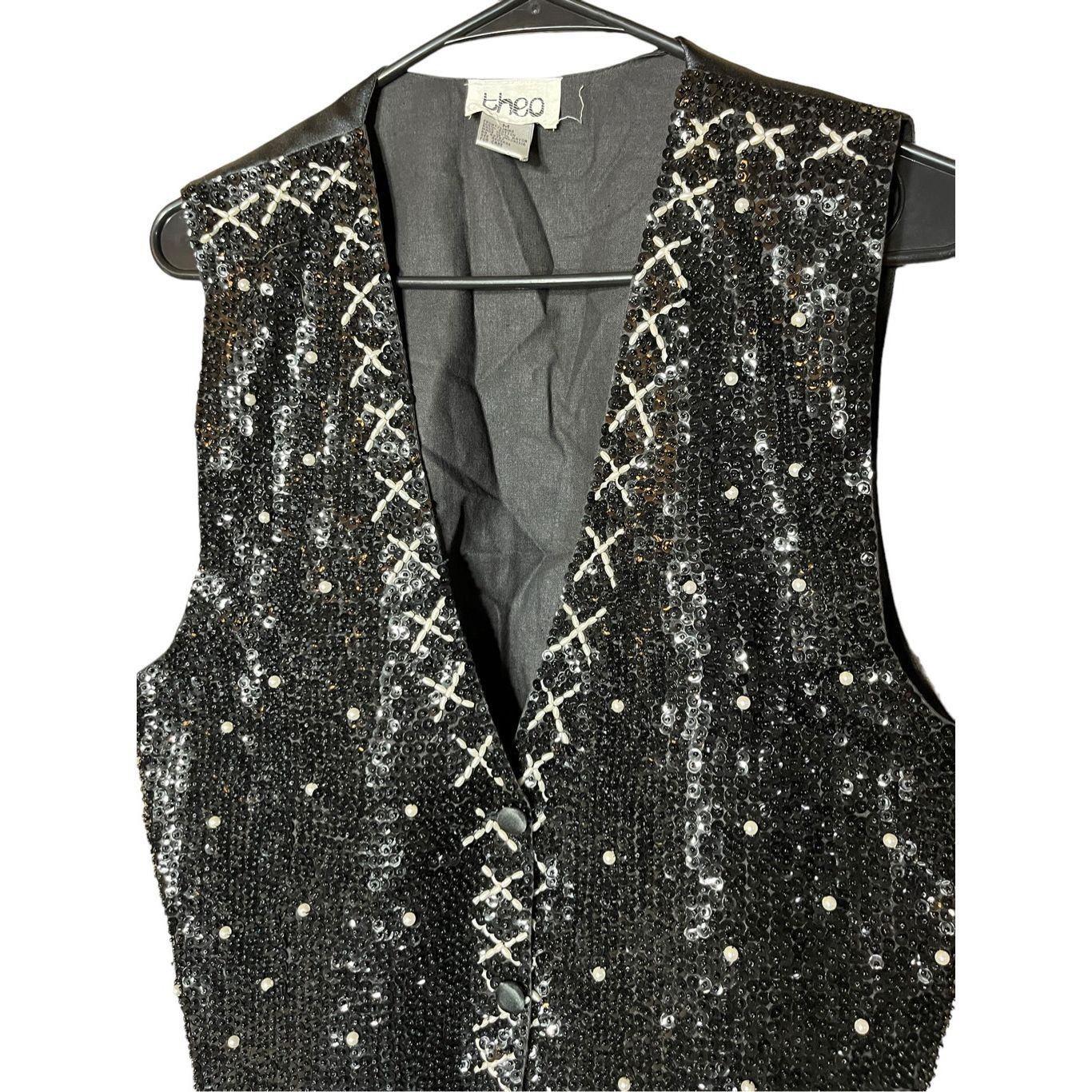 Other Vintage Theo 90s Sequin Beaded Vest Size M Size M / US 6-8 / IT 42-44 - 2 Thumbnail