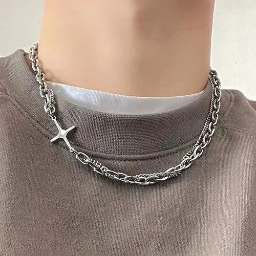 Other Double Chain Cross Necklace Size ONE SIZE - 1 Thumbnail