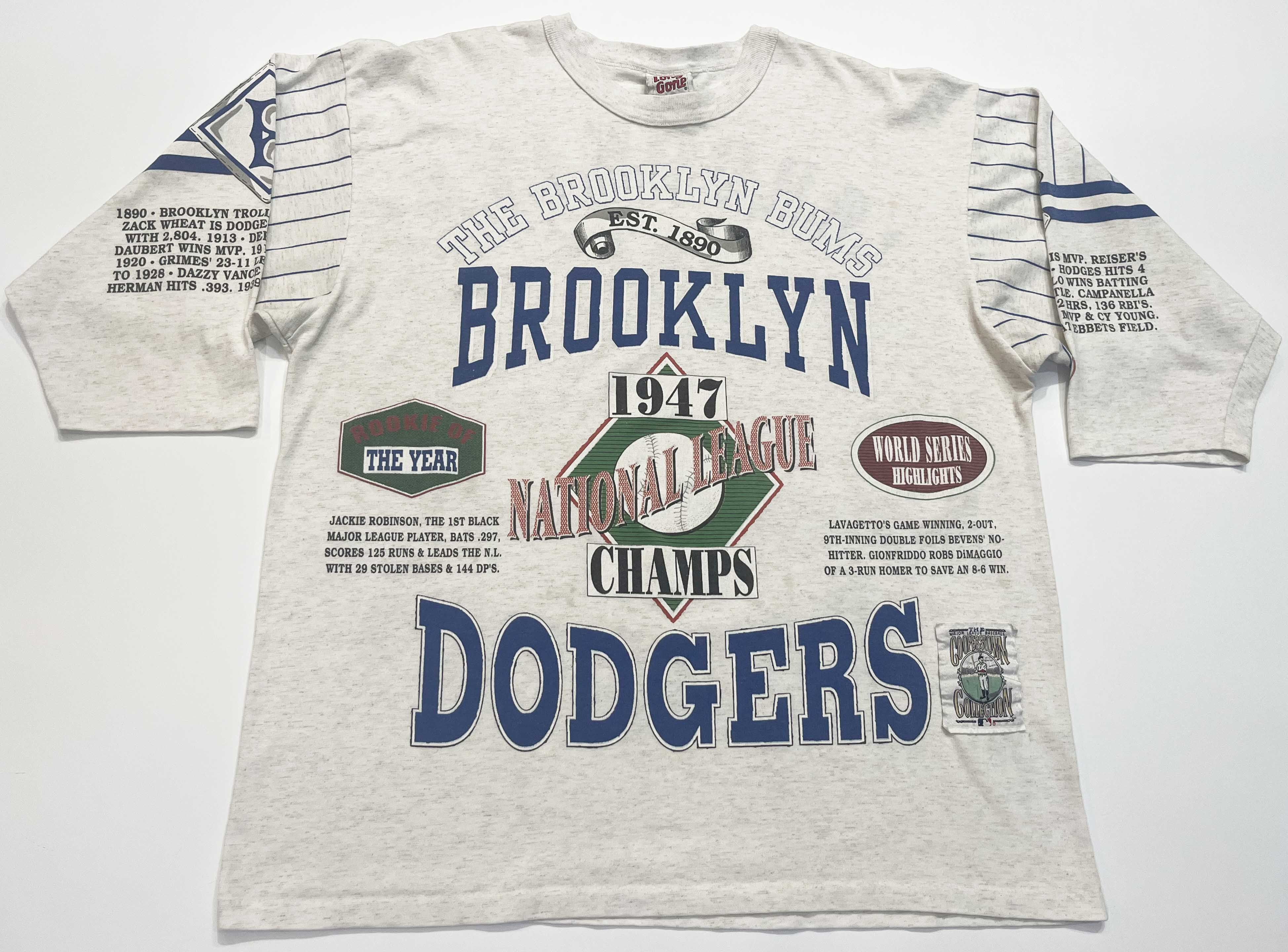MLB Vintage Long Gone MLB Brooklyn Dodgers 3/4 Sleeve T-Shirt Size US XL / EU 56 / 4 - 1 Thumbnail
