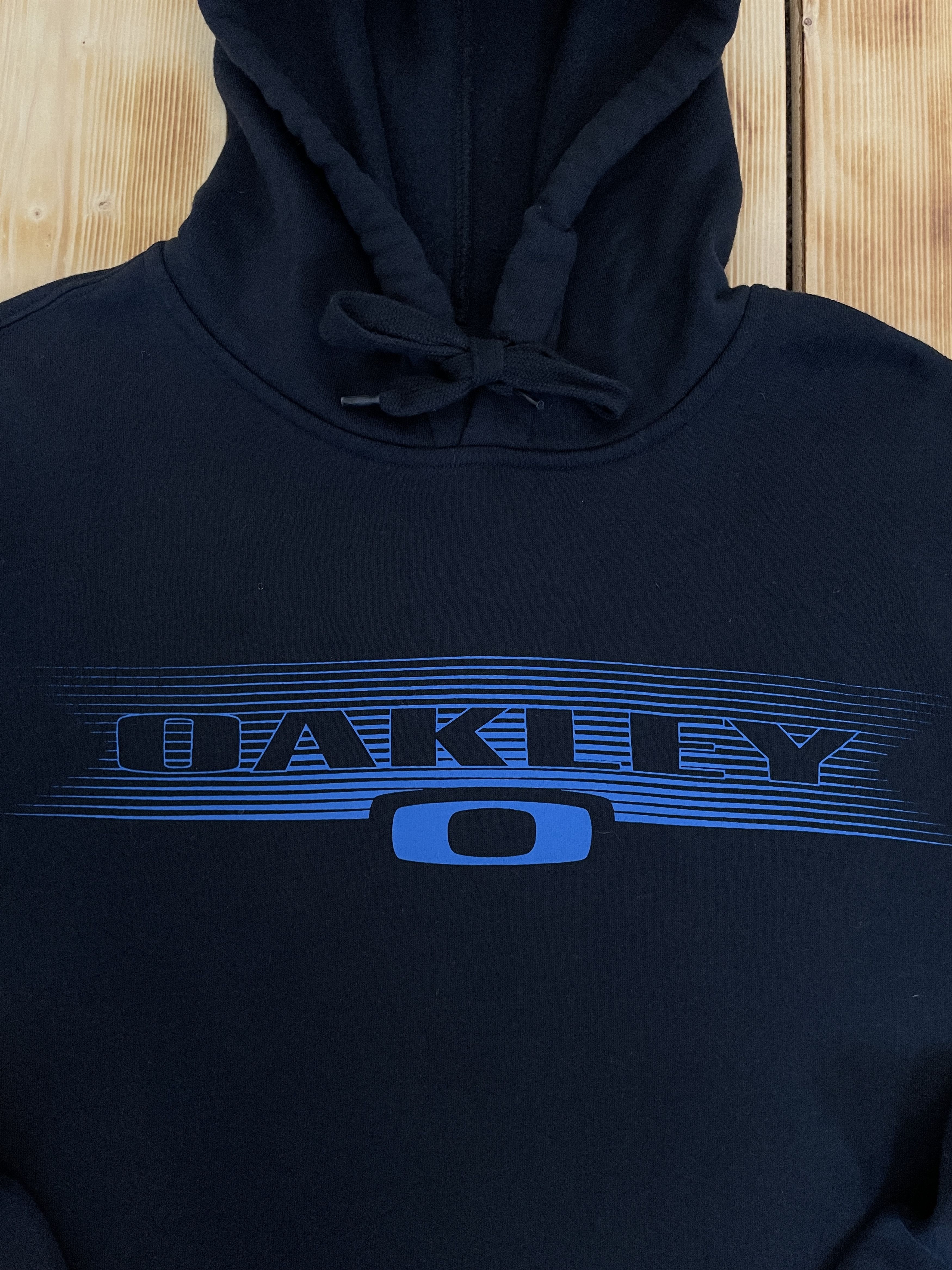 Japanese Brand Y2K Oakley Hoodie Big Logo Dark Blue Size US S / EU 44-46 / 1 - 3 Thumbnail