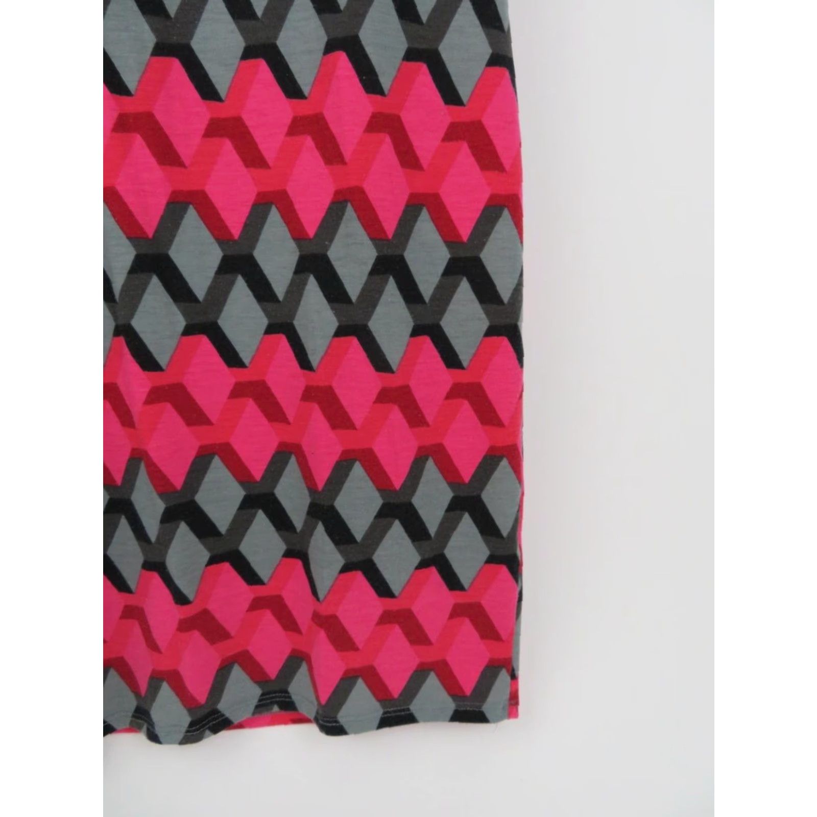Vintage LuLaRoe Julia Dress XS Pink Black Gray Geometric Bodycon Dress Womens XS Size XS / US 0-2 / IT 36-38 - 3 Thumbnail