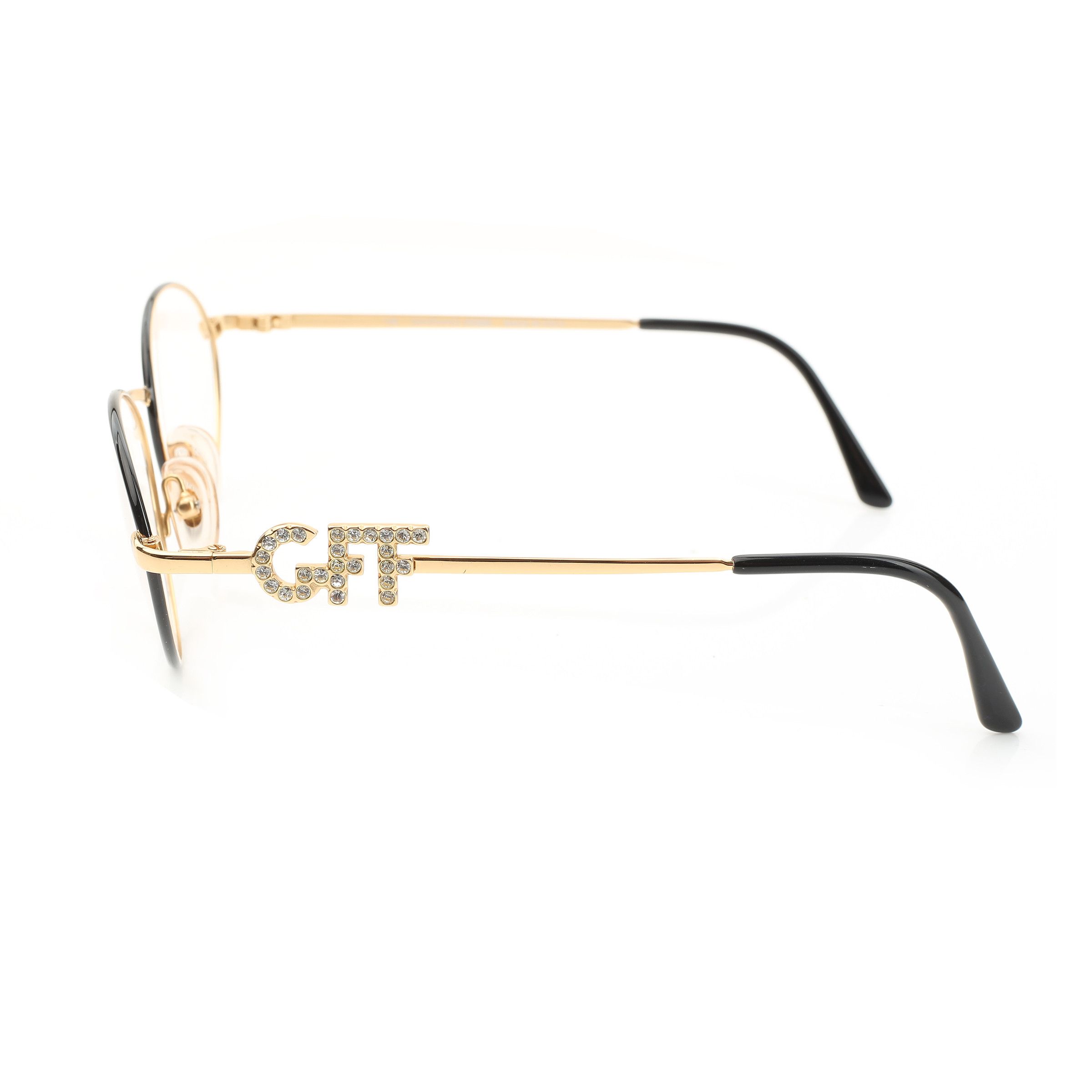 Gianfranco Ferre Gianfranco Ferre '90s Crystal Signature Gold Oval Glasses Size ONE SIZE - 2 Thumbnail