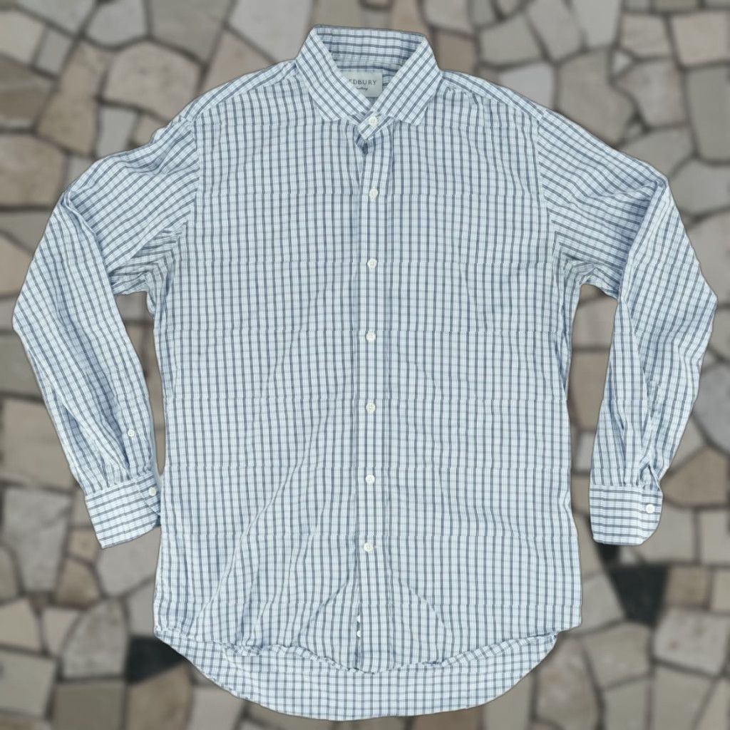 Vintage Ledbury Slim Fit Cotton Striped Shirt White Men XL Size US XL / EU 56 / 4 - 1 Thumbnail