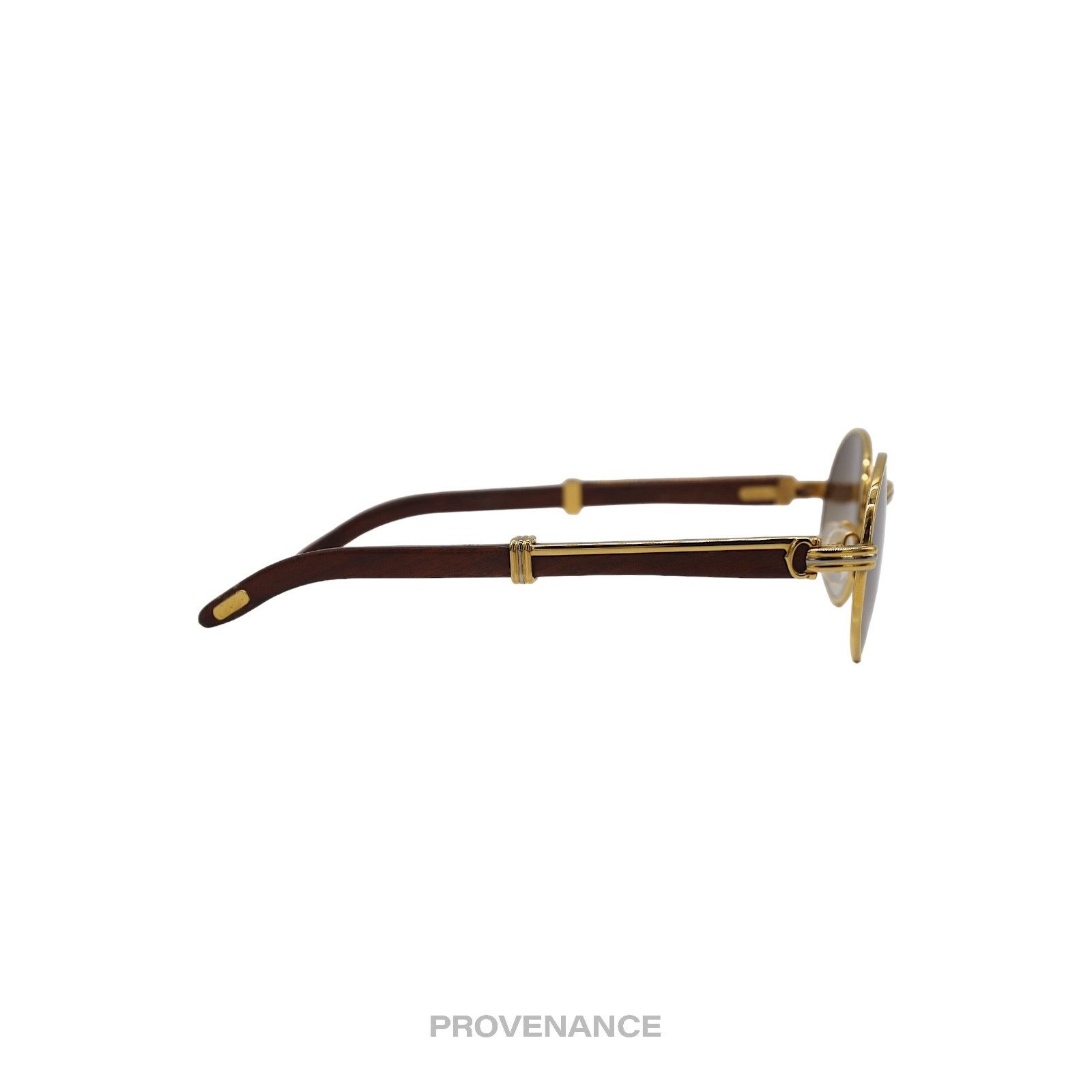 Cartier 🔴 Cartier Giverny Sunglasses - Bubinga Gold Trinity Brown Size ONE SIZE - 5 Thumbnail