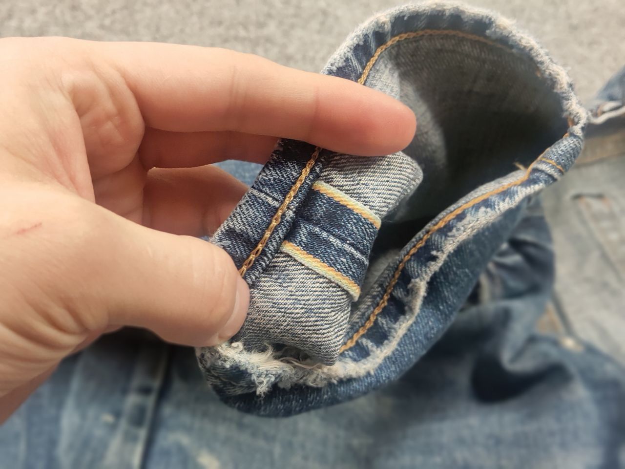 Edwin Vintage 90's Edwin Japan Selvedge paint denim Jeans Ed33m Size US 33 - 17 Thumbnail