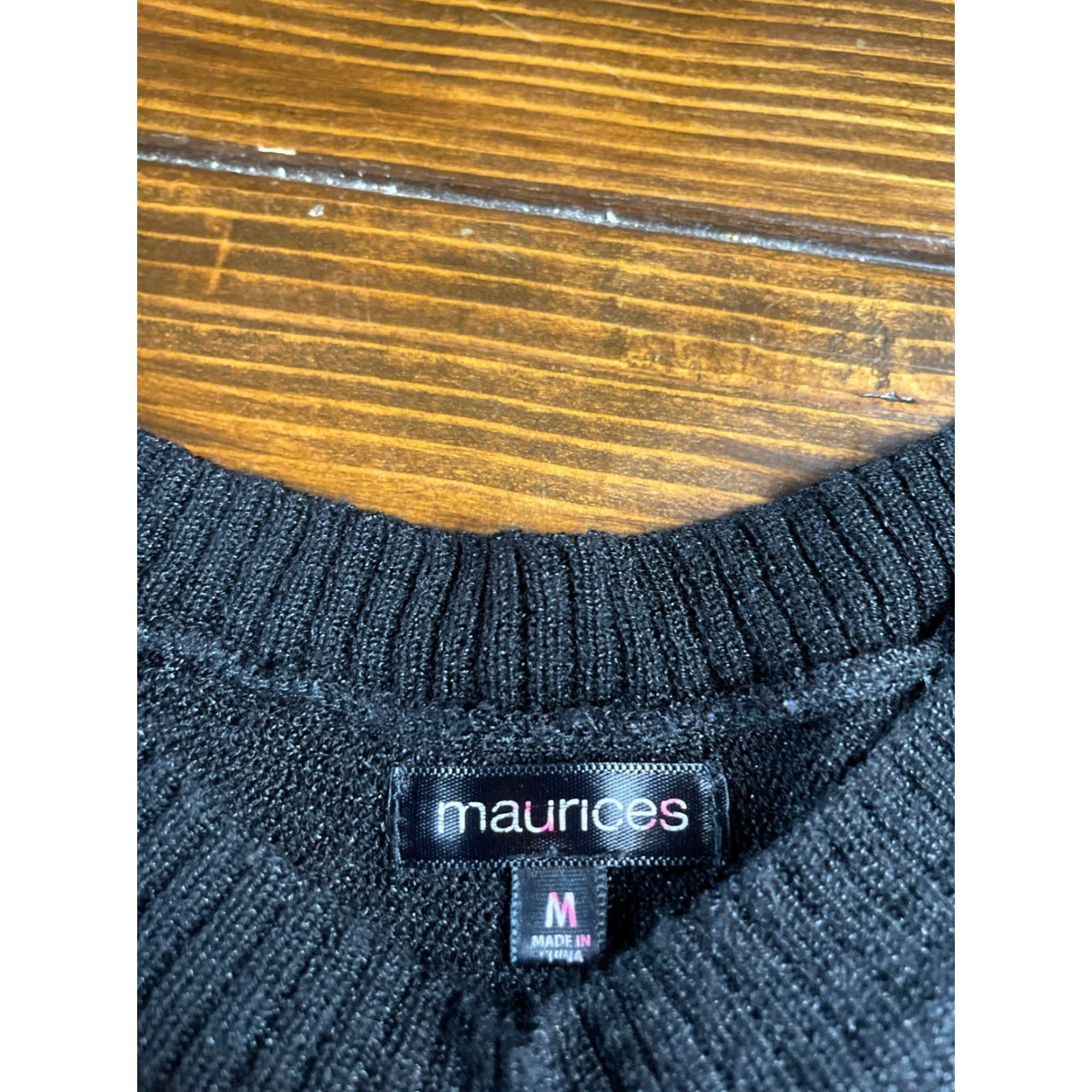 Vintage Maurices Sweater Women Medium Black Cap Sleeve Pullover Knitt Solid Knit Casual Pullover Mens Womens Girls Size M / US 6-8 / IT 42-44 - 5 Thumbnail