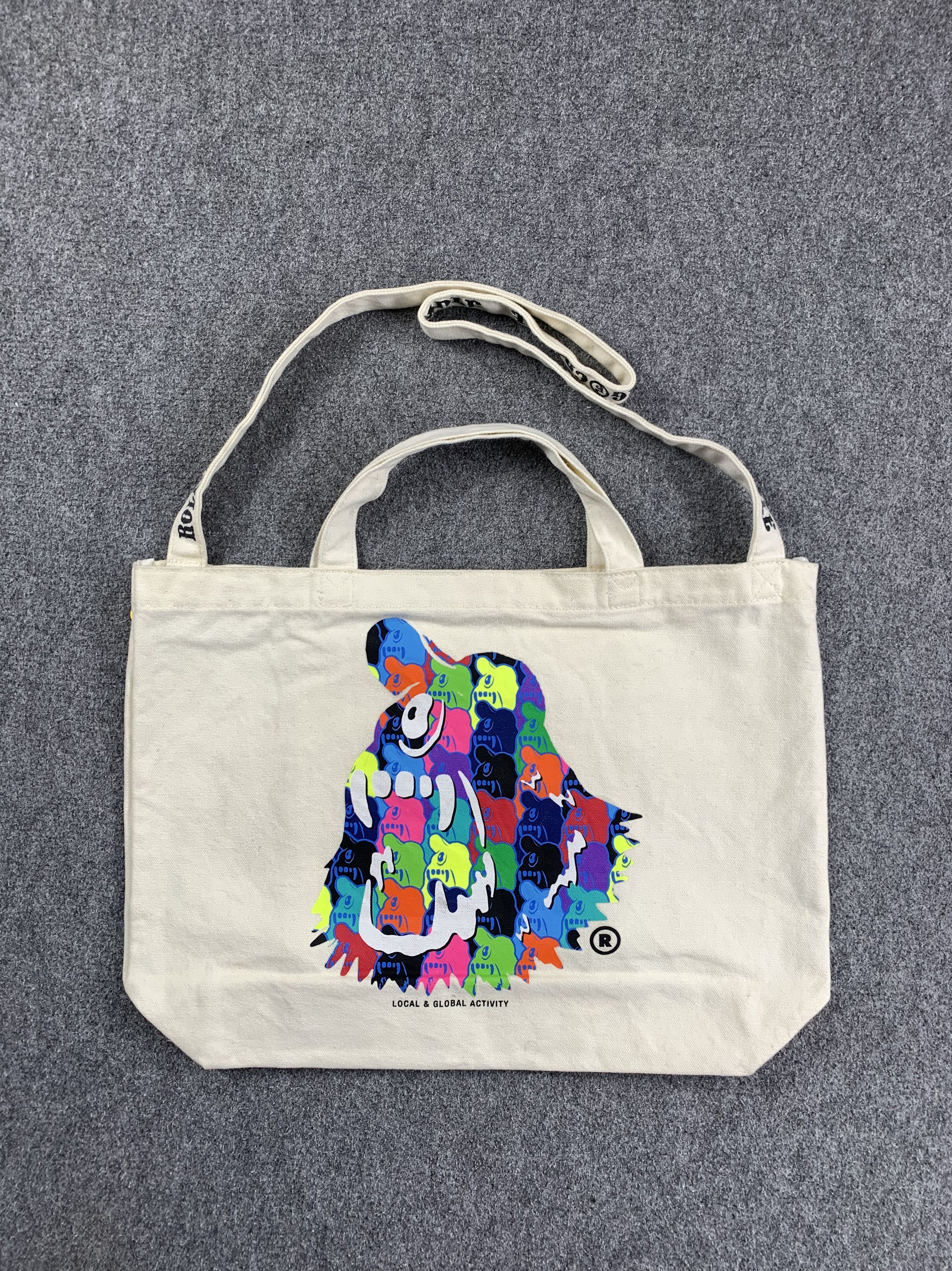 image of Vintage Art Crossbody Sling Totebag in Cream, Men's