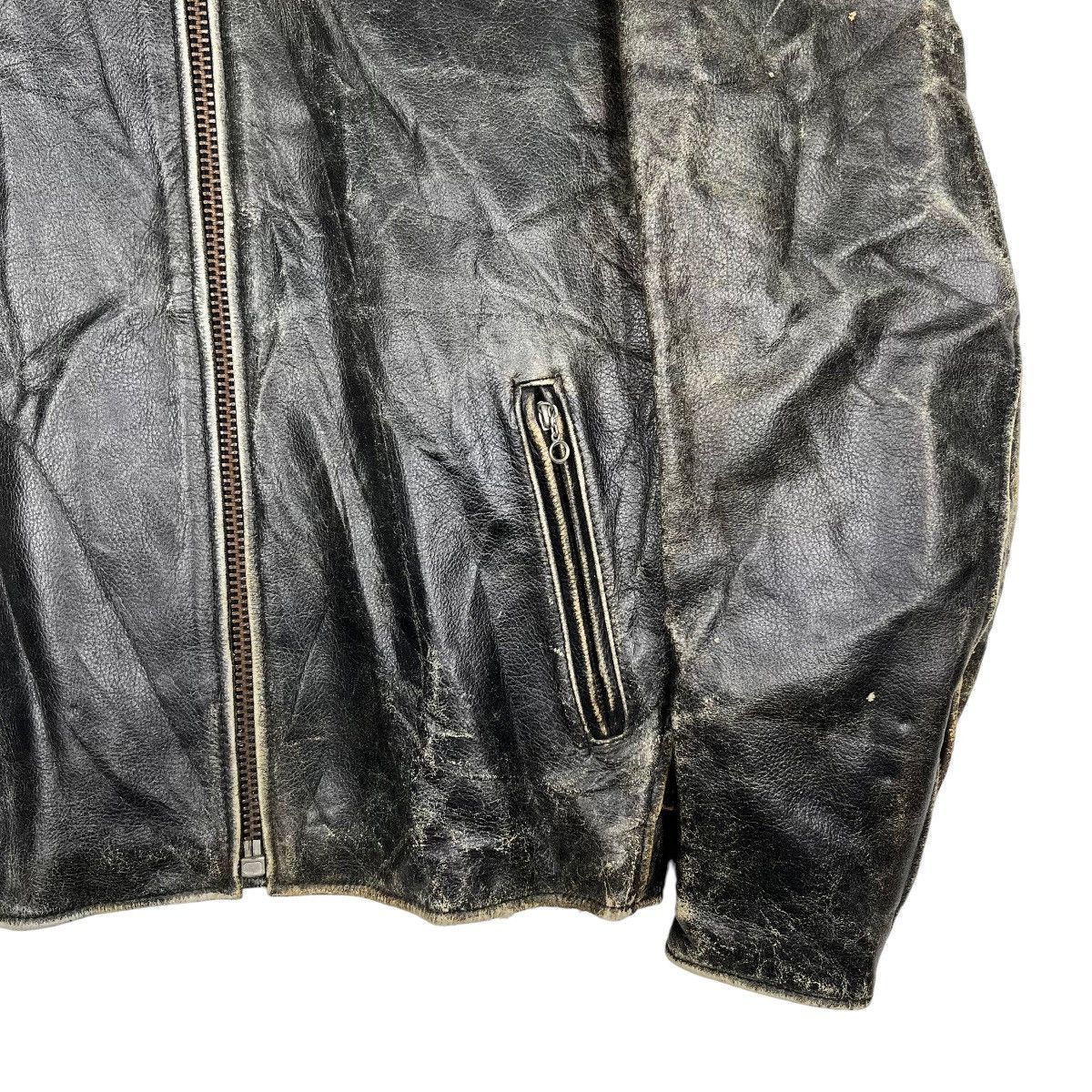 Japanese Brand 🔥 70s VINTAGE RBC LEATHER ROAD MASTER MOTO RIDER JACKET Size US L / EU 52-54 / 3 - 9 Thumbnail