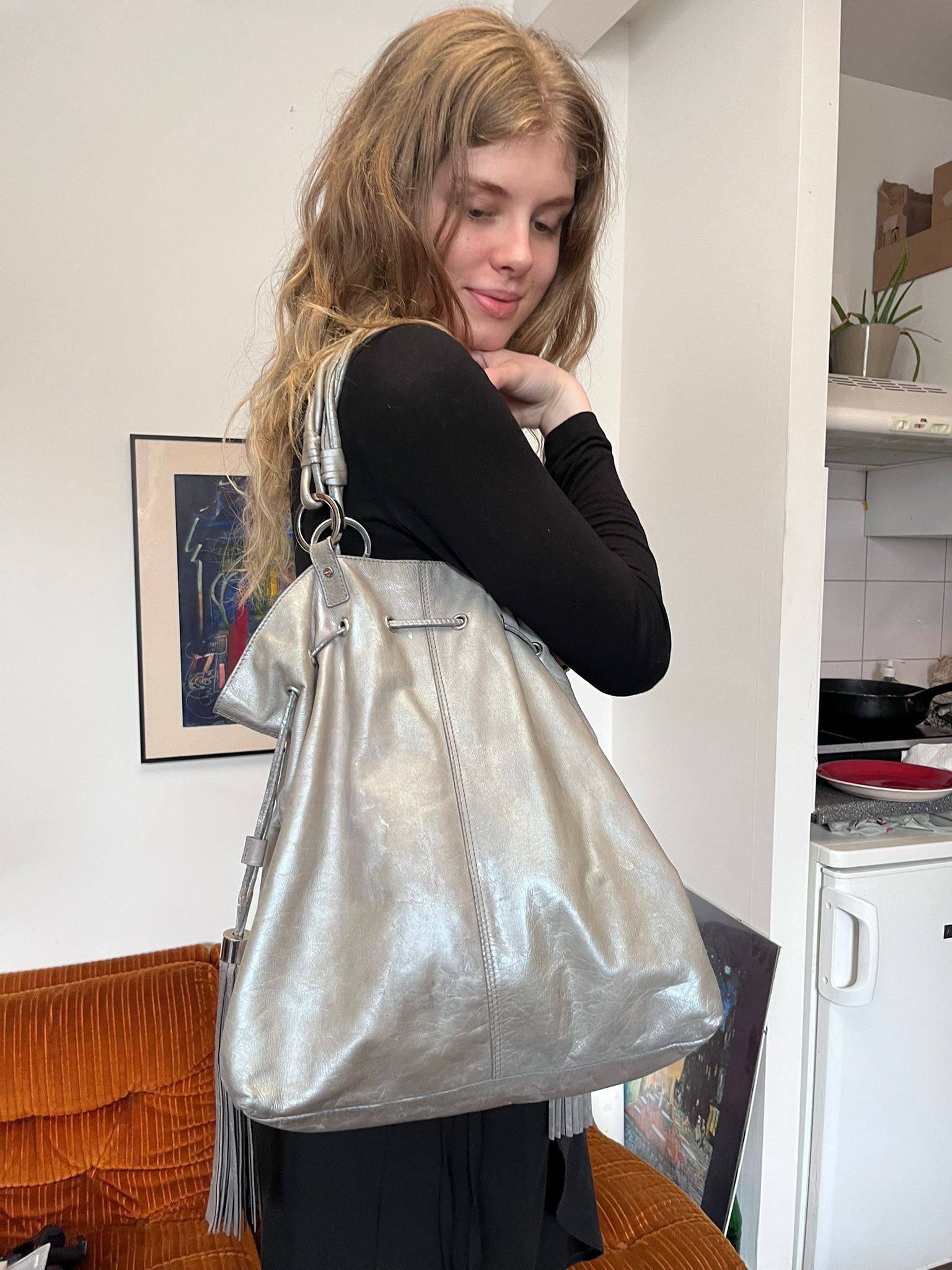 Givenchy Givenchy - SS02 Metallic Silver Shoulder Bag Preloved Size ONE SIZE - 1 Thumbnail