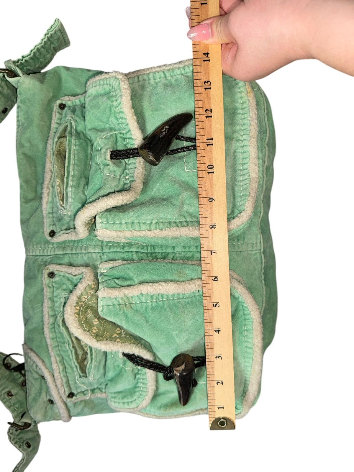 Gap × Vintage Y2K GAP Vintage Velvet Messenger Bag Green Handbag Size ONE SIZE - 5 Thumbnail