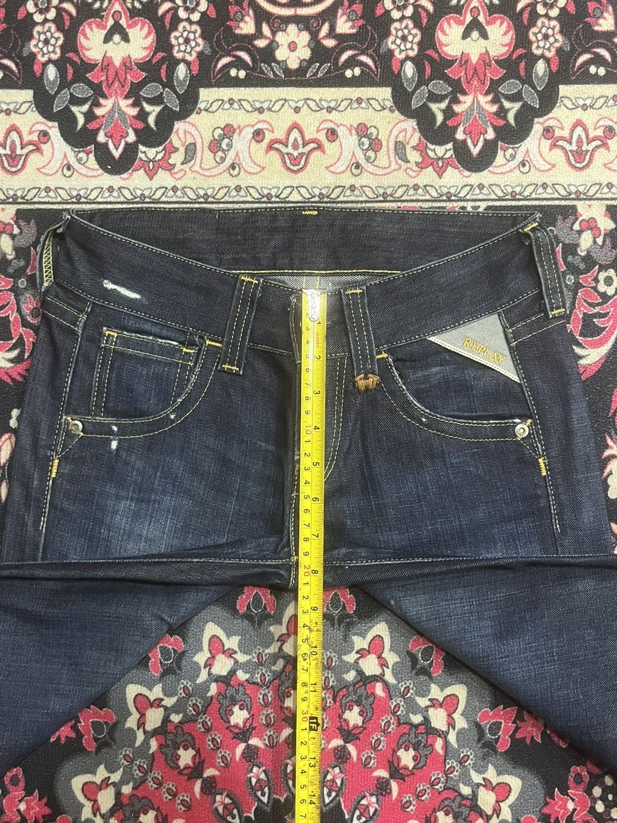 Replay Vintage Replay Dark Blue Faded Washed Frayed Leg Flare Jeans Size 26" / US 2 / IT 38 - 15 Thumbnail