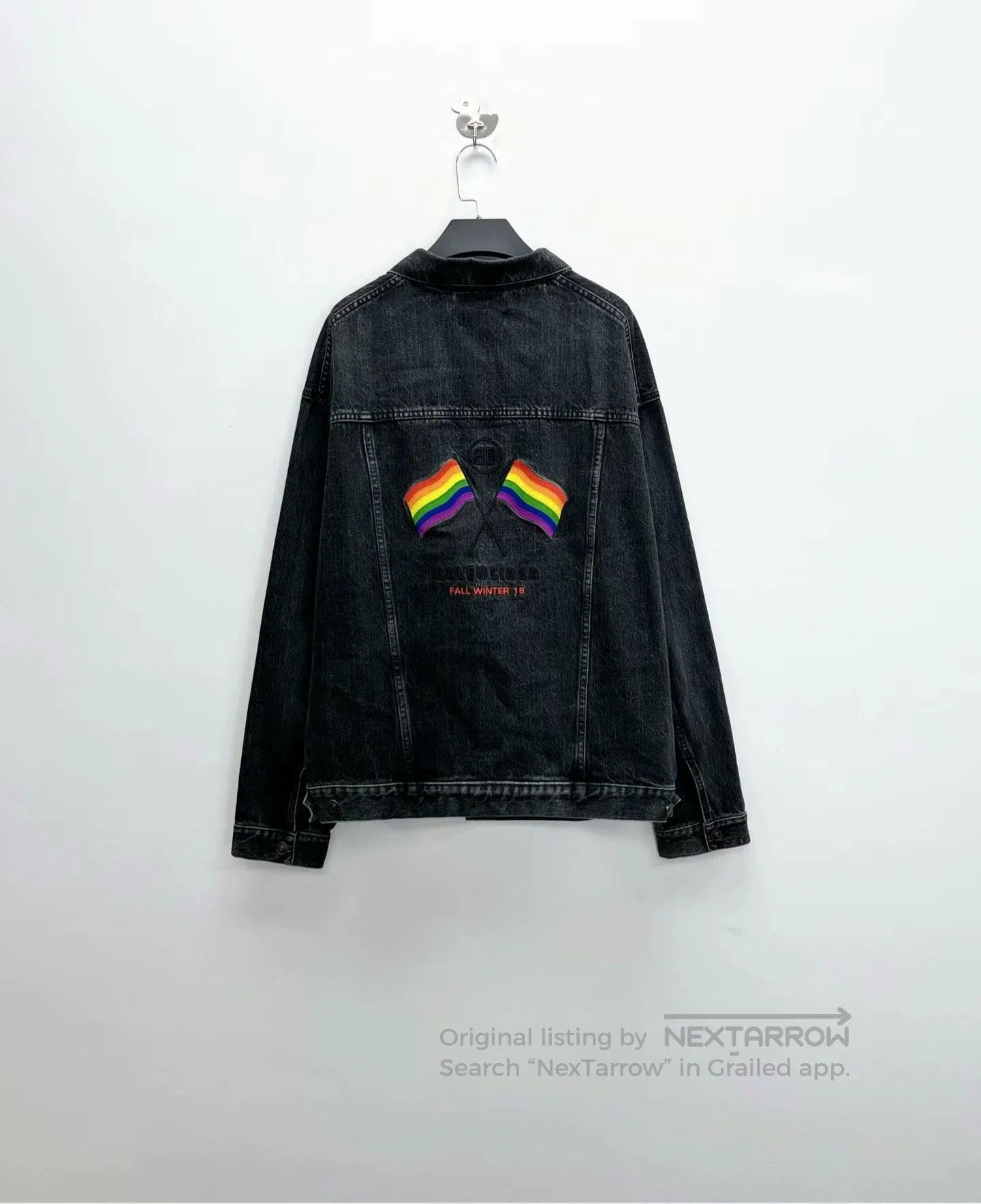 Balenciaga balenciaga black distressed denim jacket unisex. Size US M / EU 48-50 / 2 - 2 Thumbnail