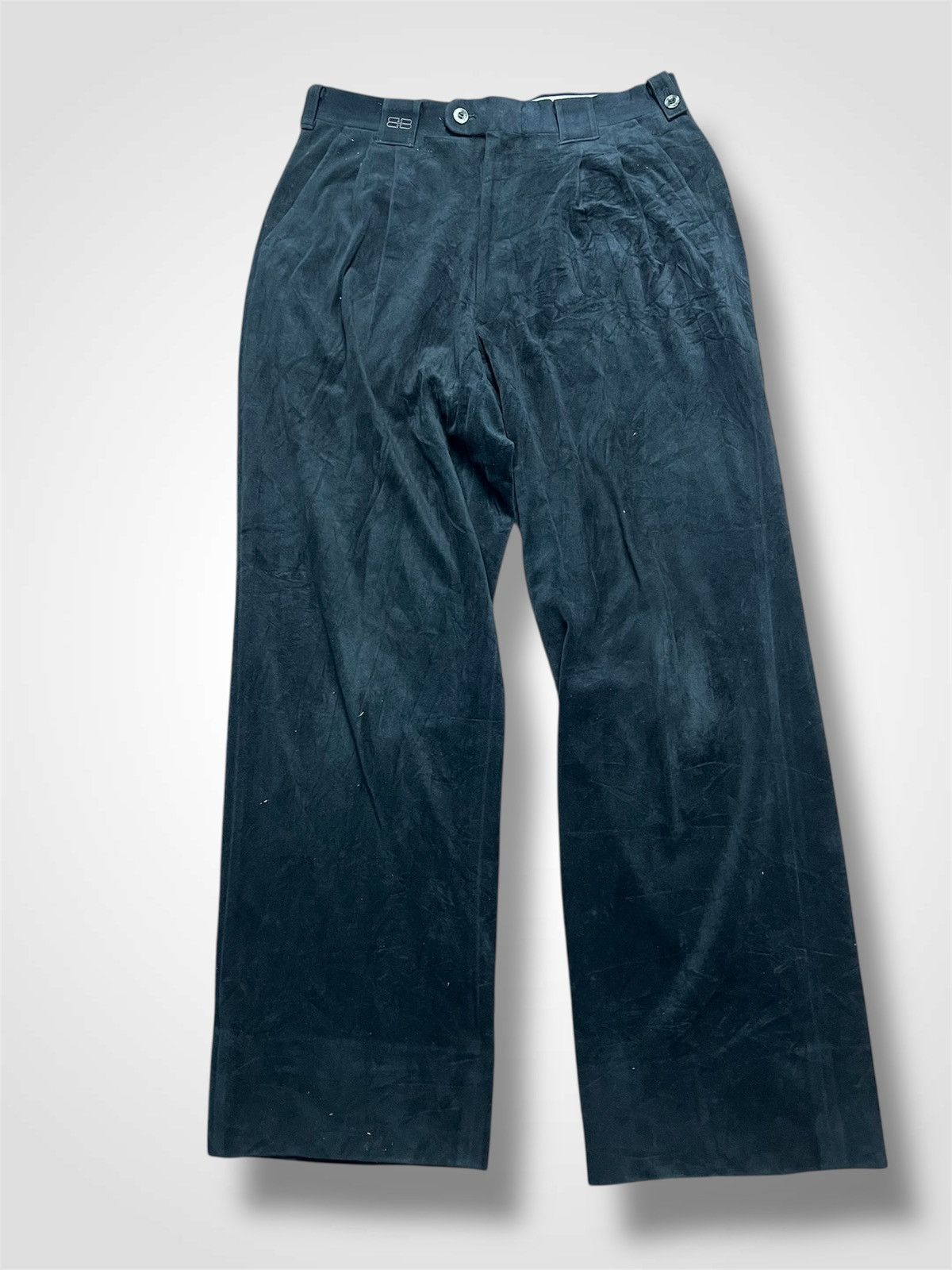 Balenciaga VINTAGE BALENCIAGA BB Sports Velvet Trousers (40) Size US 31 - 1 Thumbnail