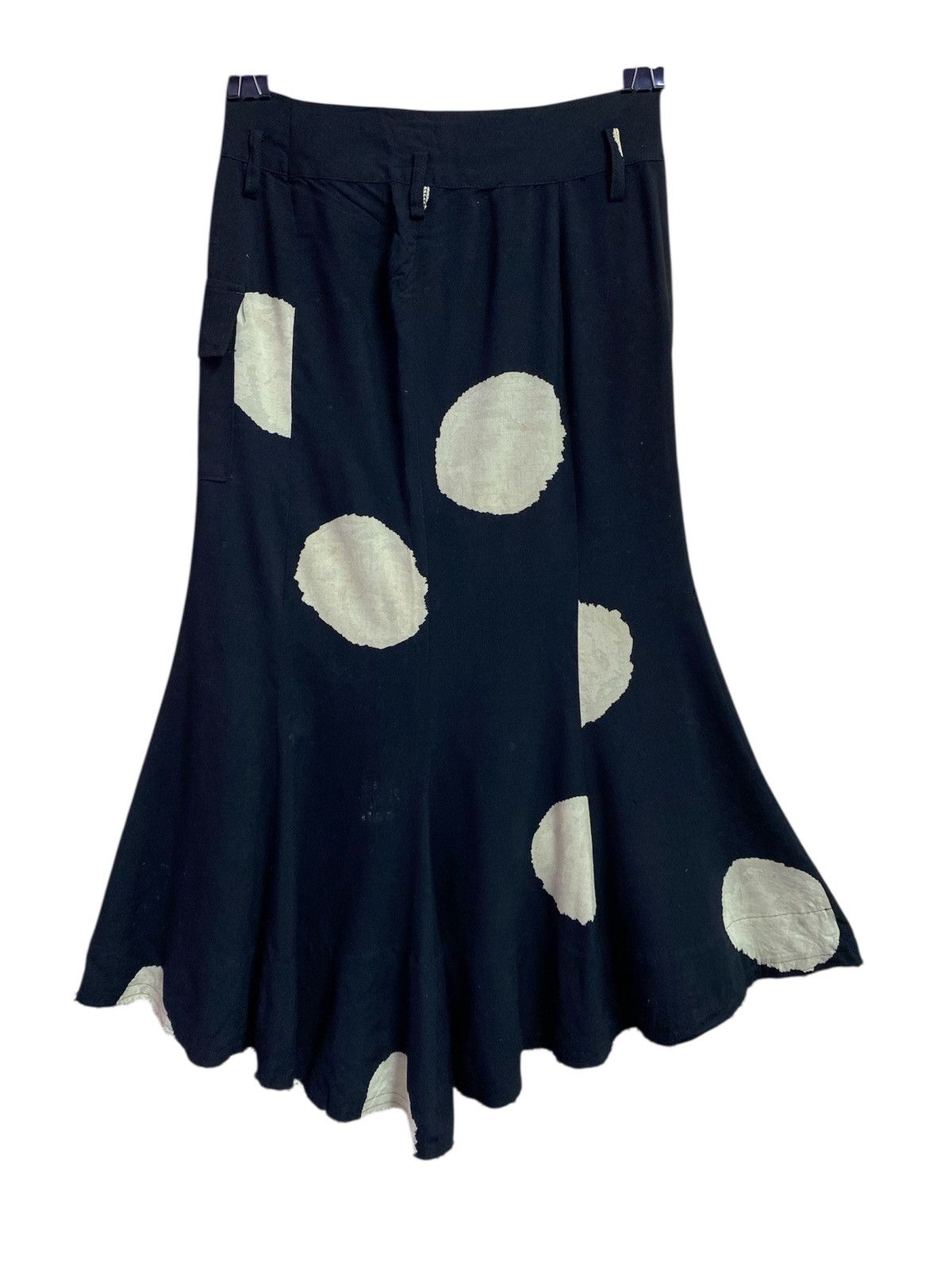Yohji Yamamoto Y's Yohji Yamamoto Flare Skirt black large beige polka Size 26" / US 2 / IT 38 - 7 Thumbnail