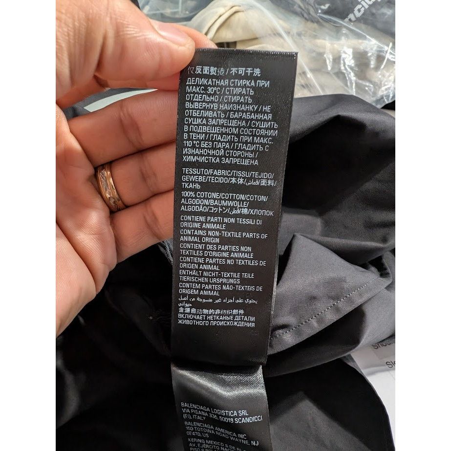 Balenciaga o1rshd1 Shirt Allover Poplin in Black/White Size US M / EU 48-50 / 2 - 18 Thumbnail