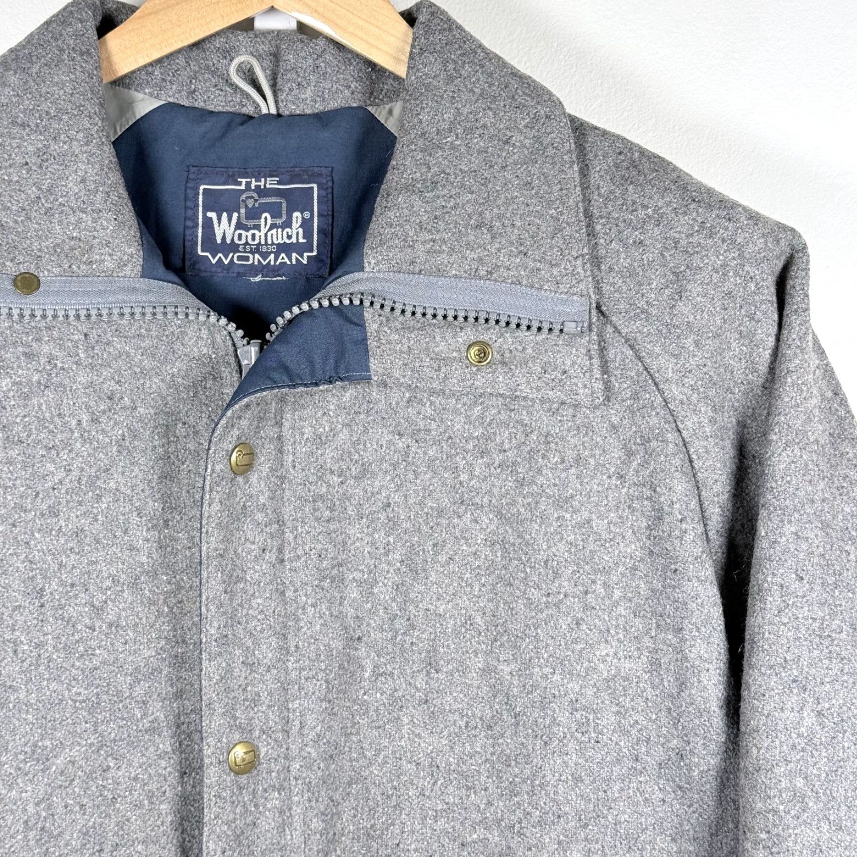 Vintage VINTAGE Woolrich Coat Gray Wool Long Sleeve Pockets Women Large Parka 90s Outdoor USA Womens Size L / US 10 / IT 46 - 3 Thumbnail